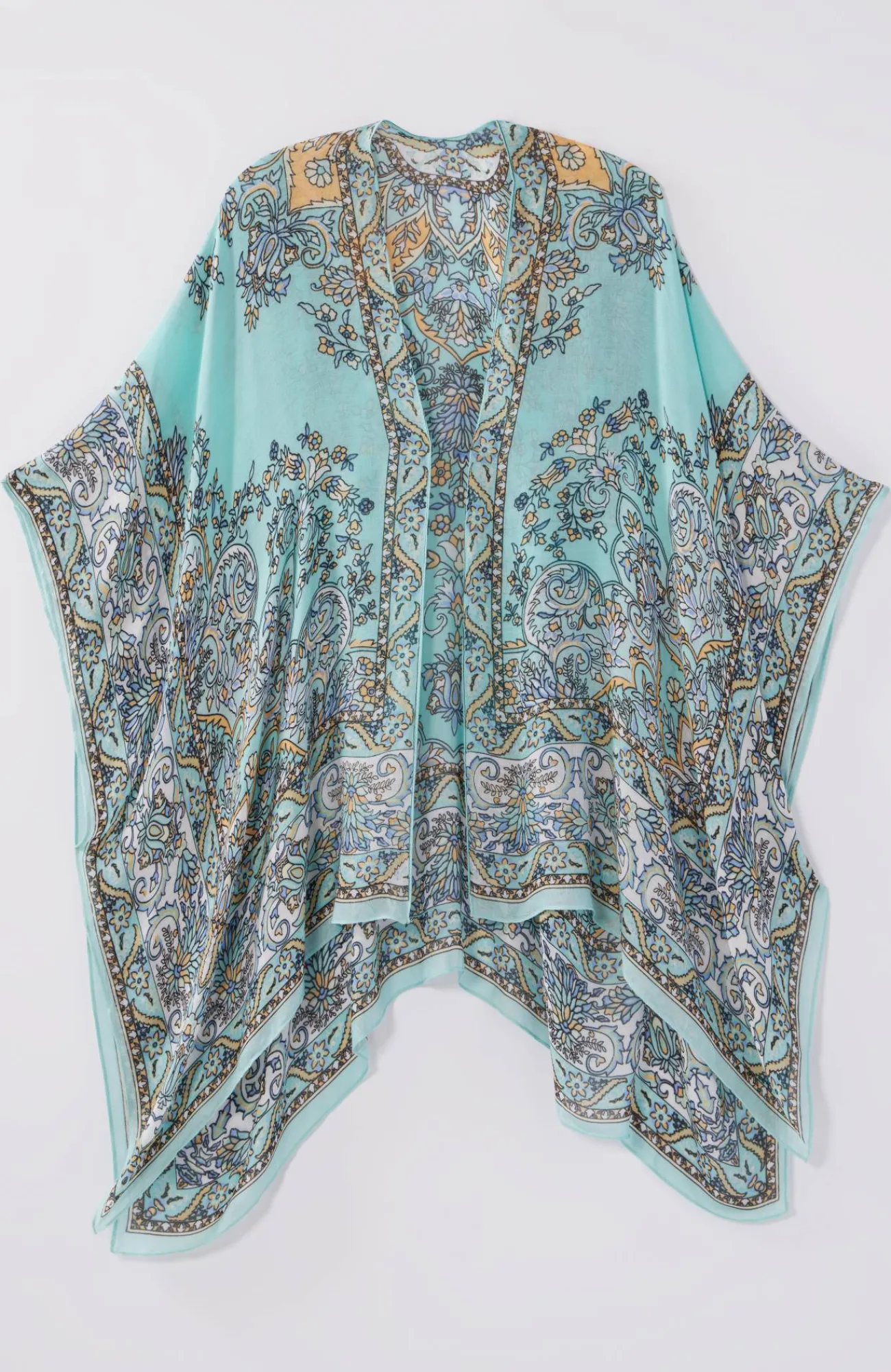 J.Jill Airy Paisley Ruana Turquoise Multi Cheap