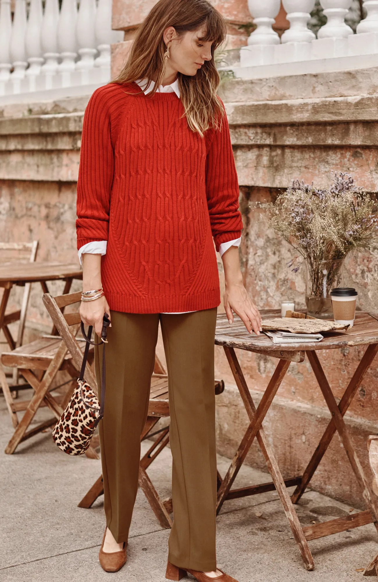 J.Jill Angled-Pockets Straight-Leg Pants Gingerbread Heather Cheap