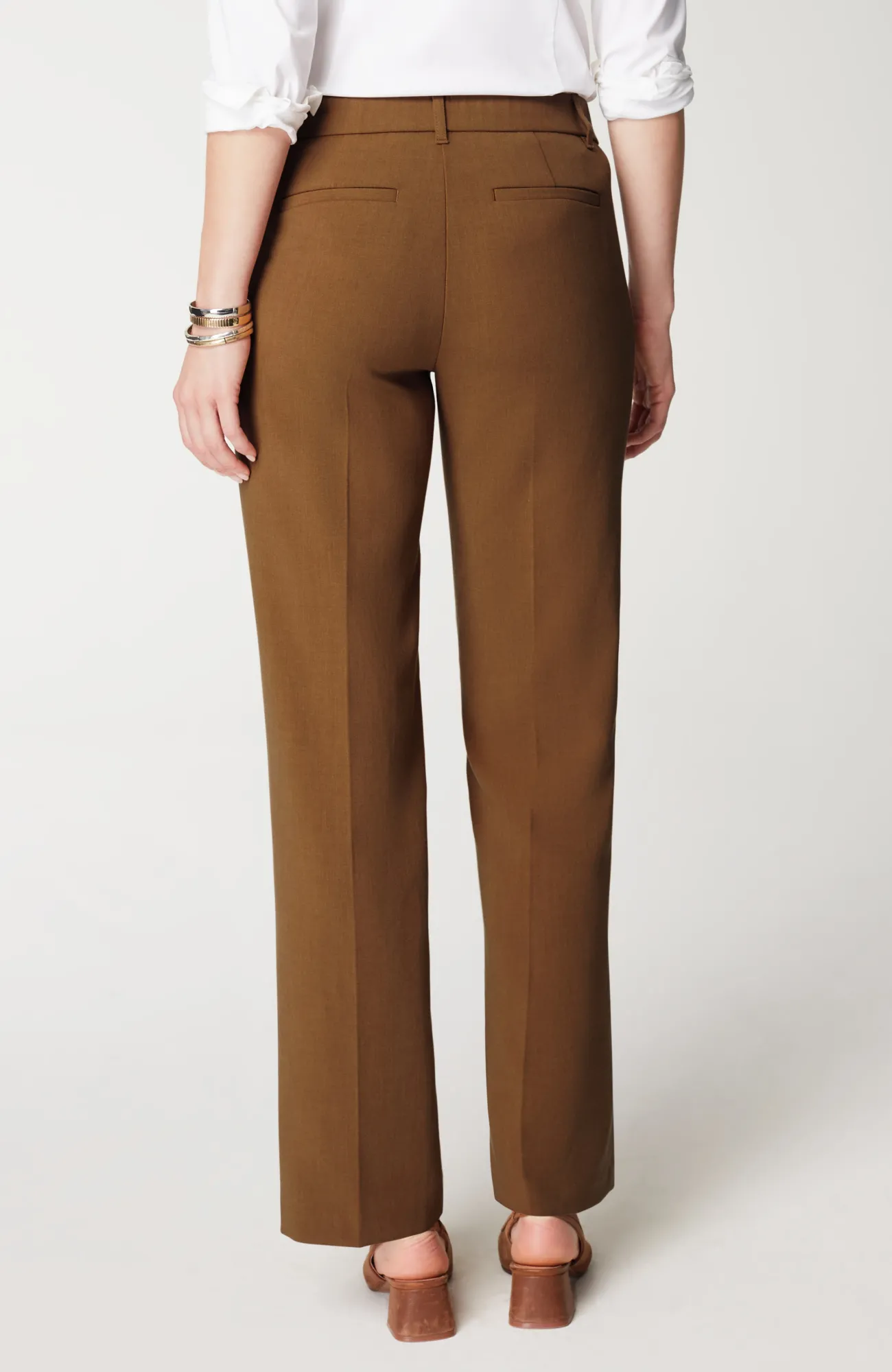 J.Jill Angled-Pockets Straight-Leg Pants Gingerbread Heather Cheap
