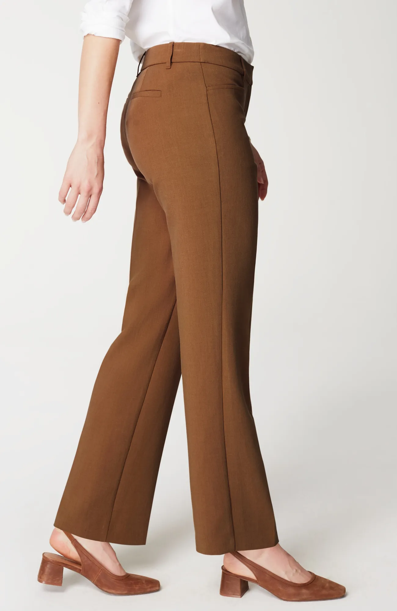 J.Jill Angled-Pockets Straight-Leg Pants Gingerbread Heather Cheap