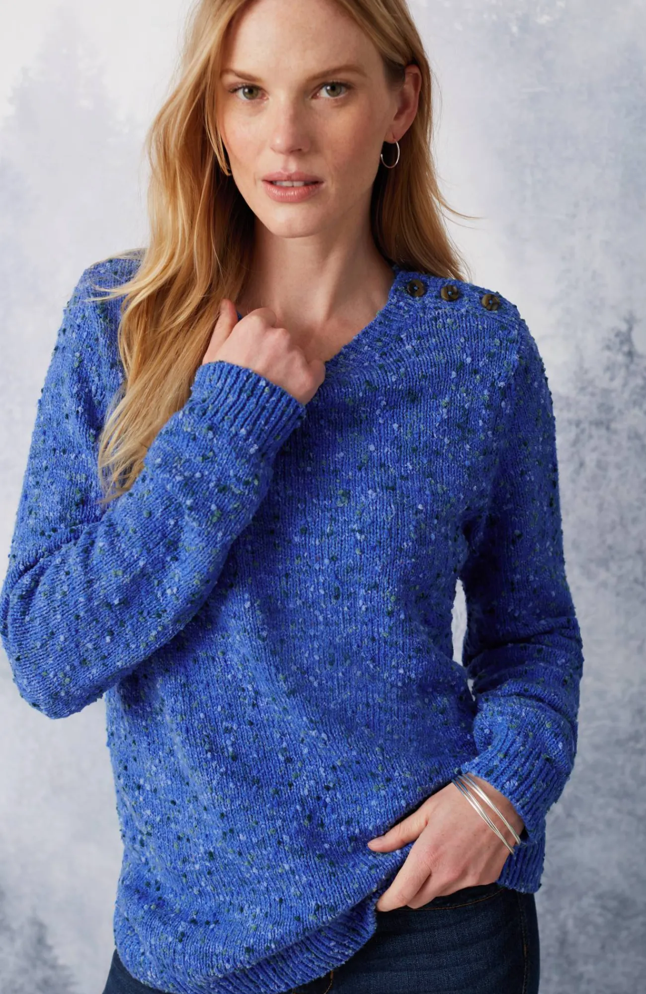 J.Jill Buttoned-Shoulder Pullover Sweater Online