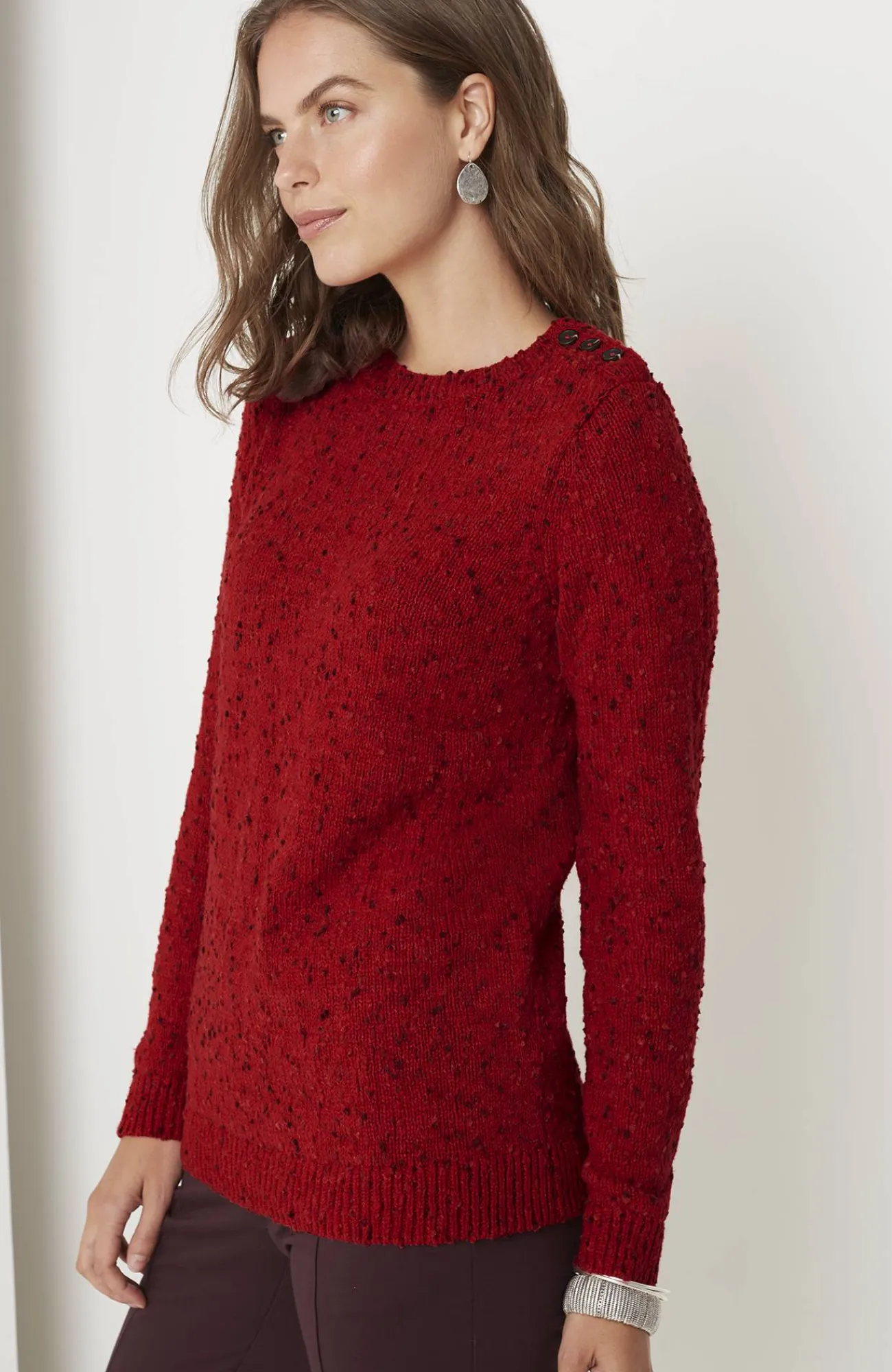 J.Jill Buttoned-Shoulder Pullover Sweater Online