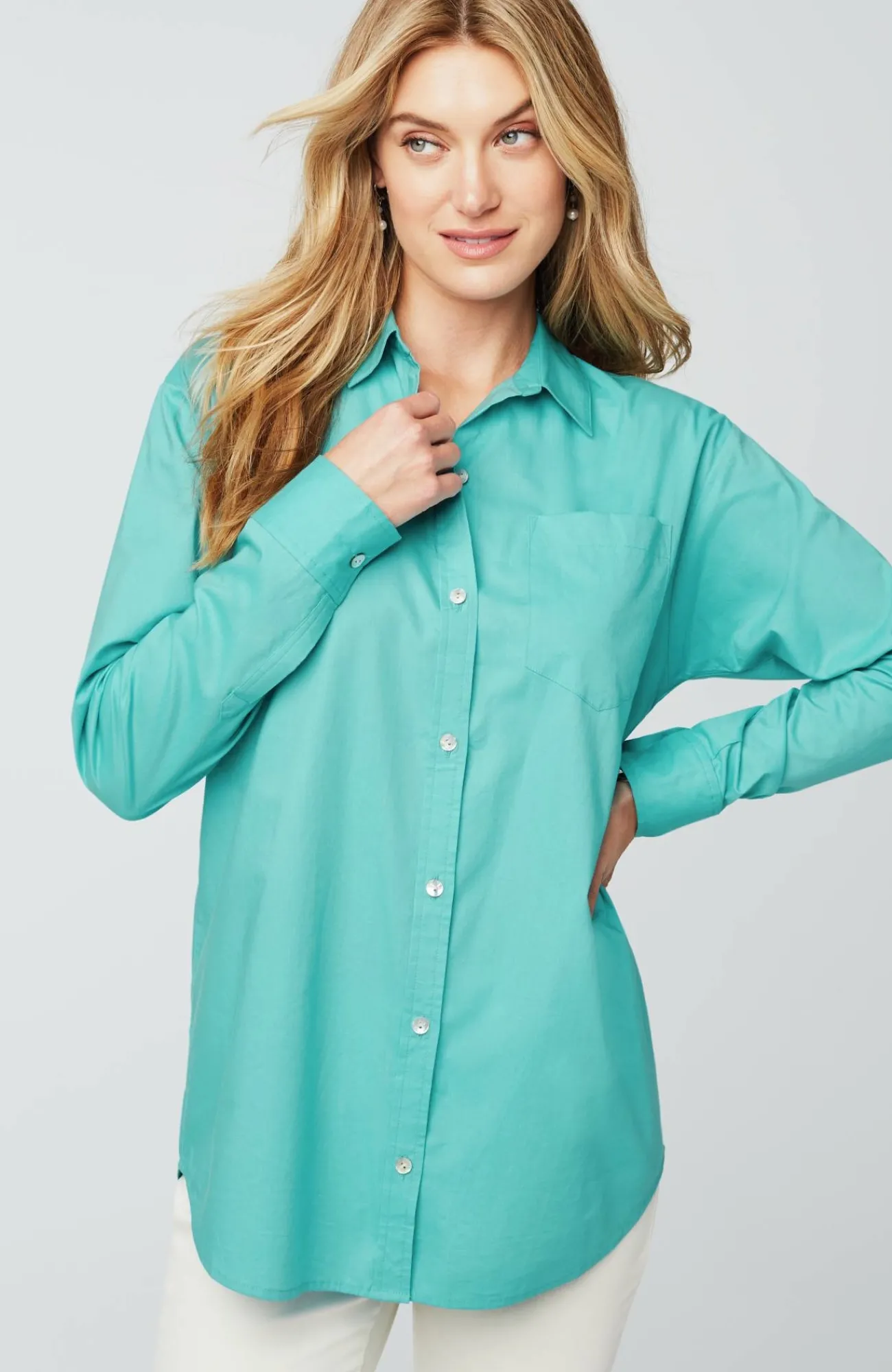 J.Jill Button-Front Relaxed Tunic Cheap
