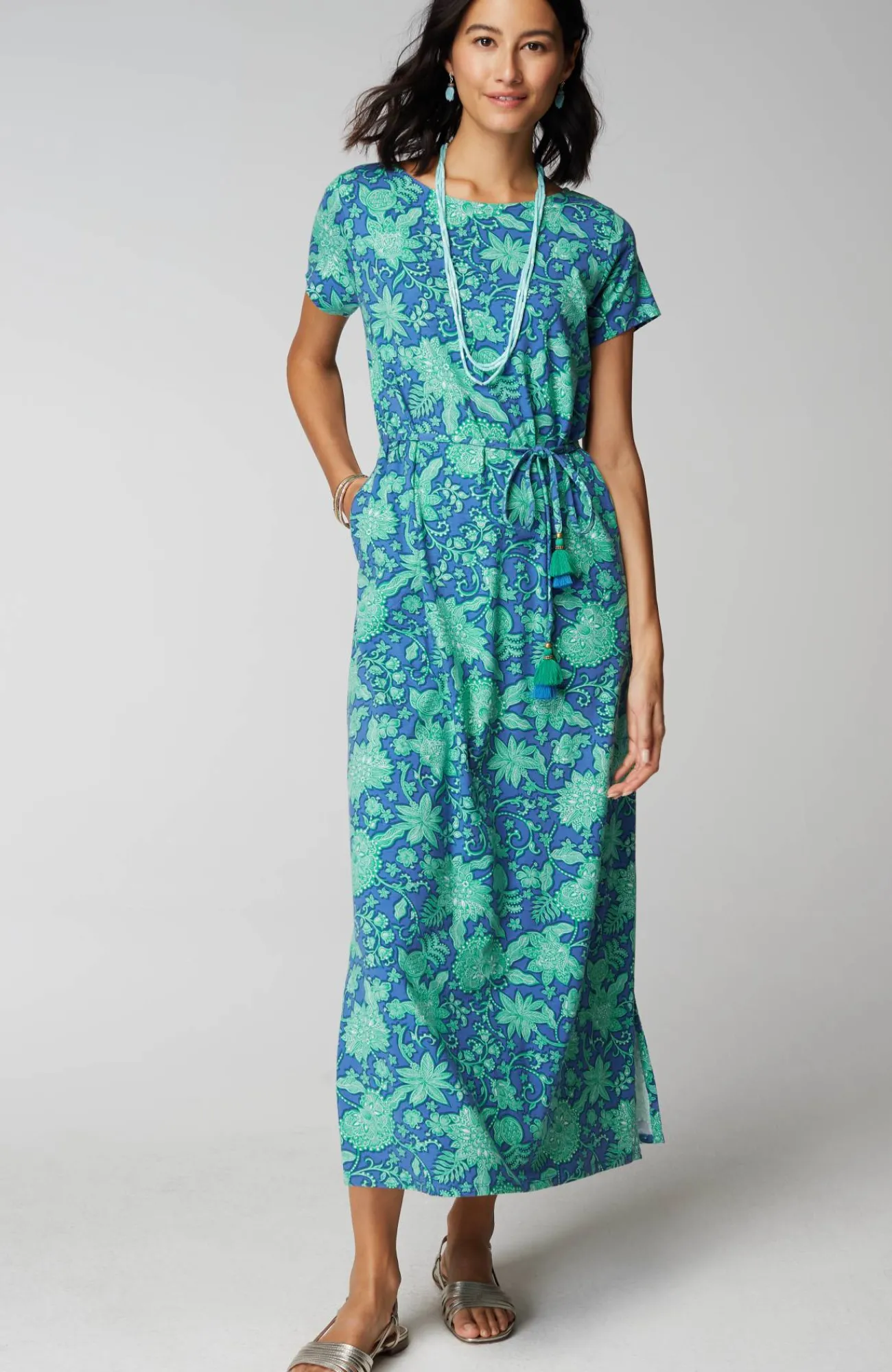 J.Jill Cap-Sleeve Maxi Dress Fashion