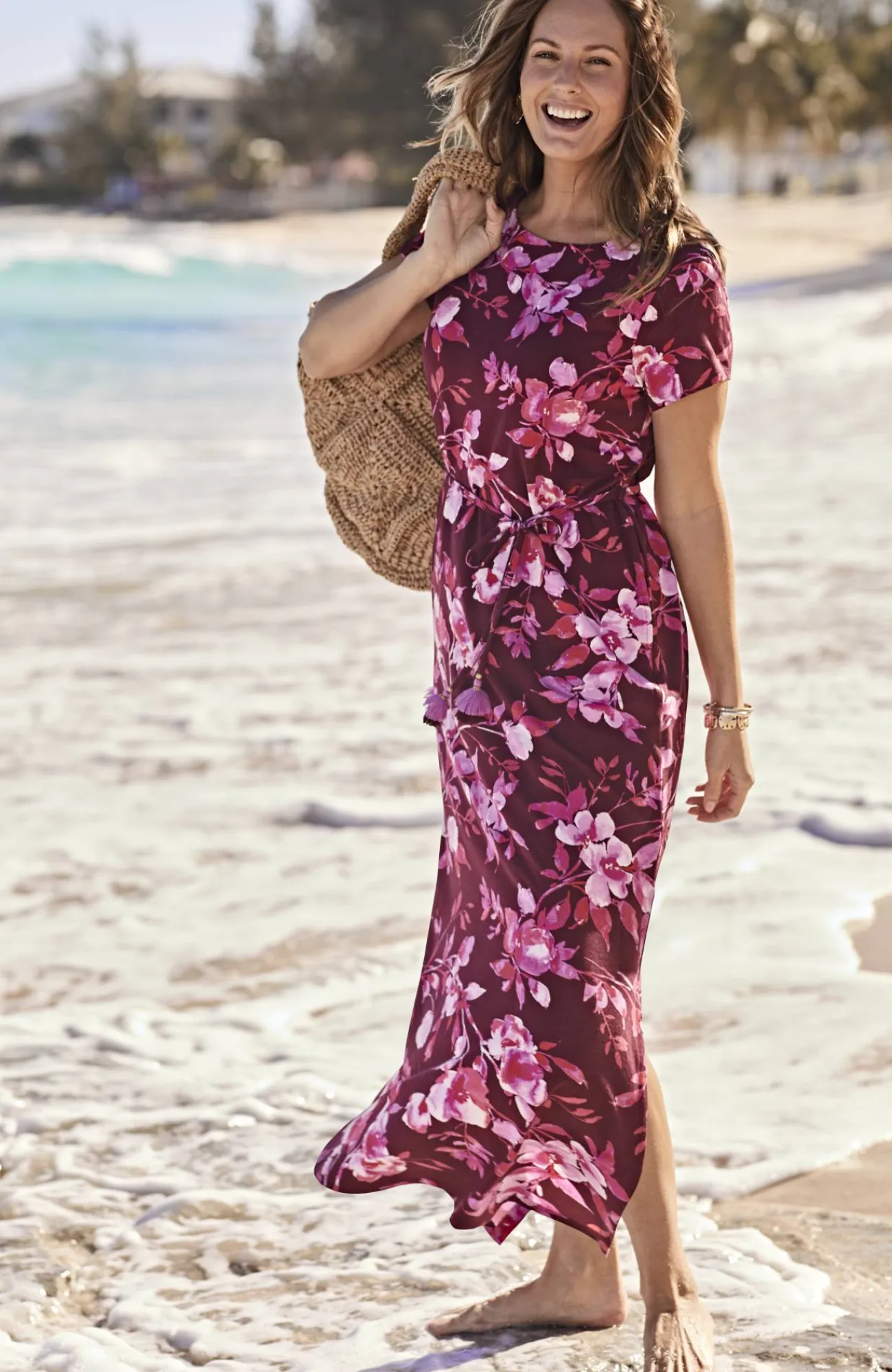 J.Jill Cap-Sleeve Maxi Dress Fashion