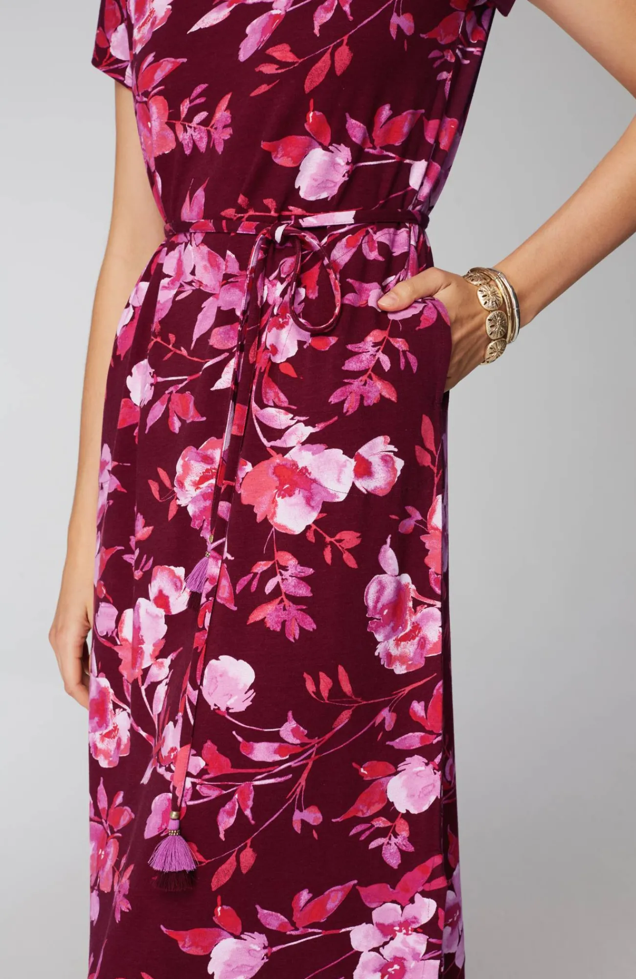 J.Jill Cap-Sleeve Maxi Dress Fashion