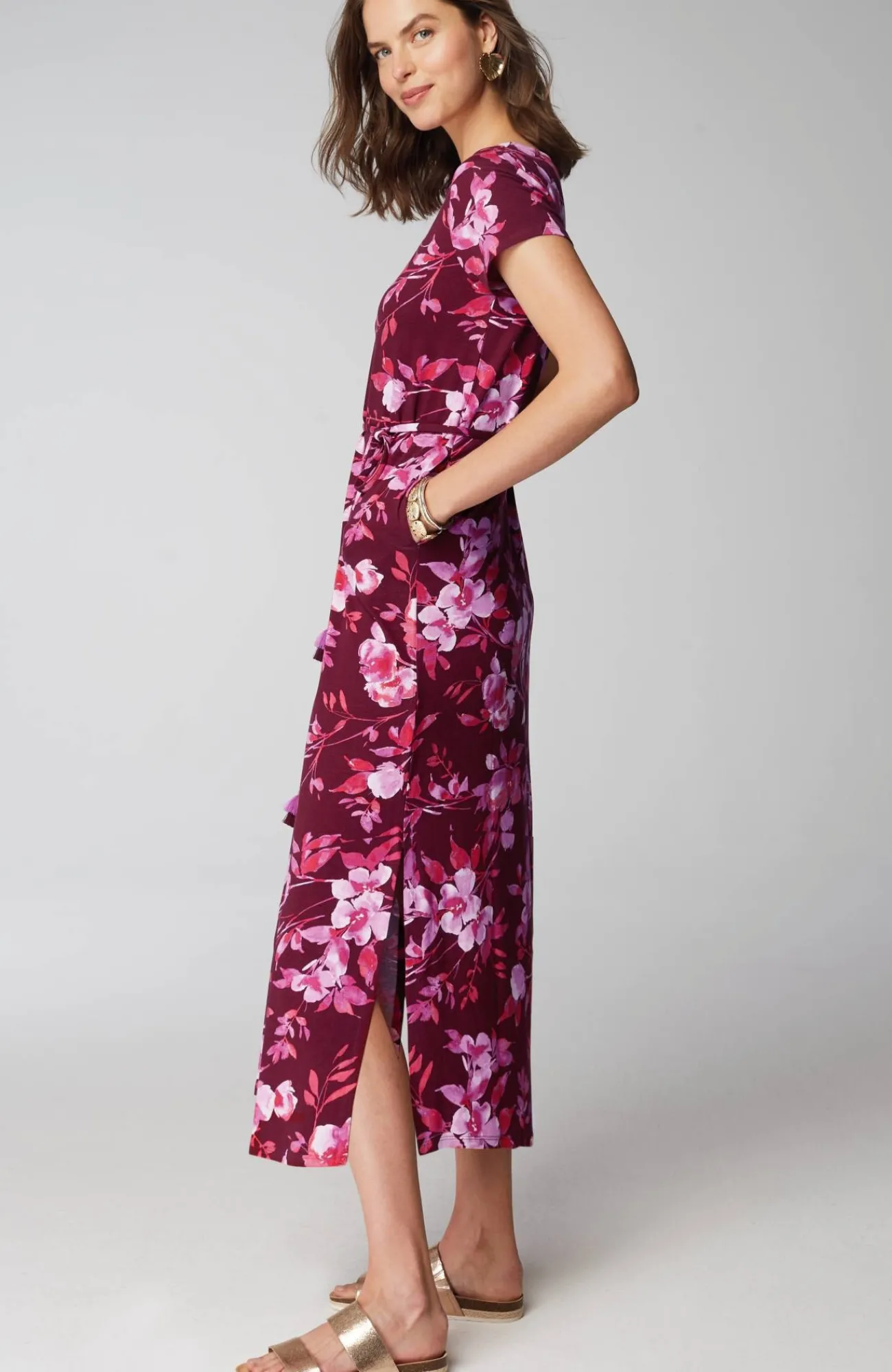 J.Jill Cap-Sleeve Maxi Dress Fashion