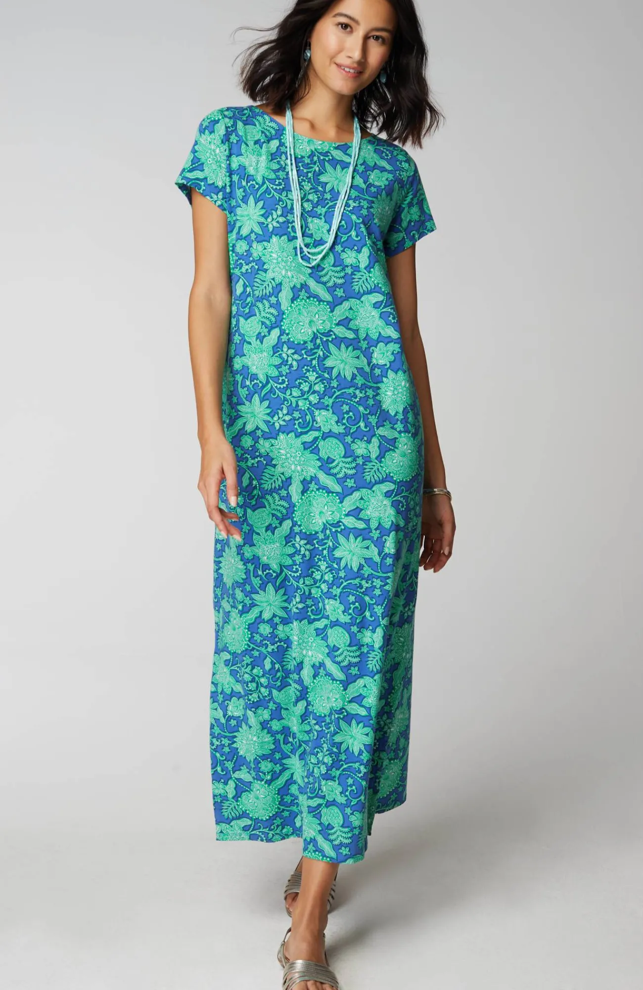 J.Jill Cap-Sleeve Maxi Dress Fashion