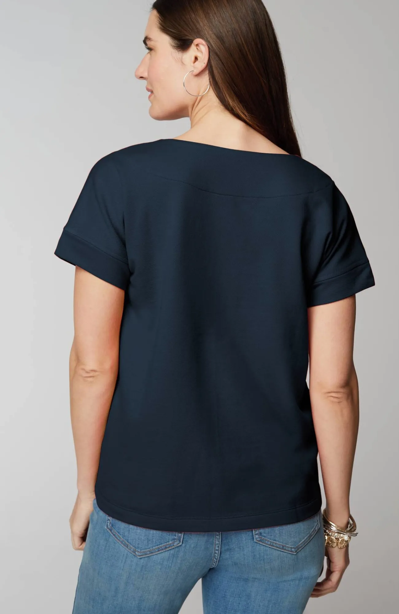 J.Jill Collared Short-Sleeve Sweatshirt Discount