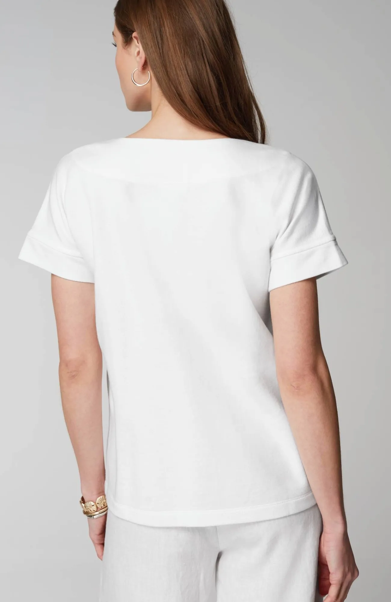 J.Jill Collared Short-Sleeve Sweatshirt Discount