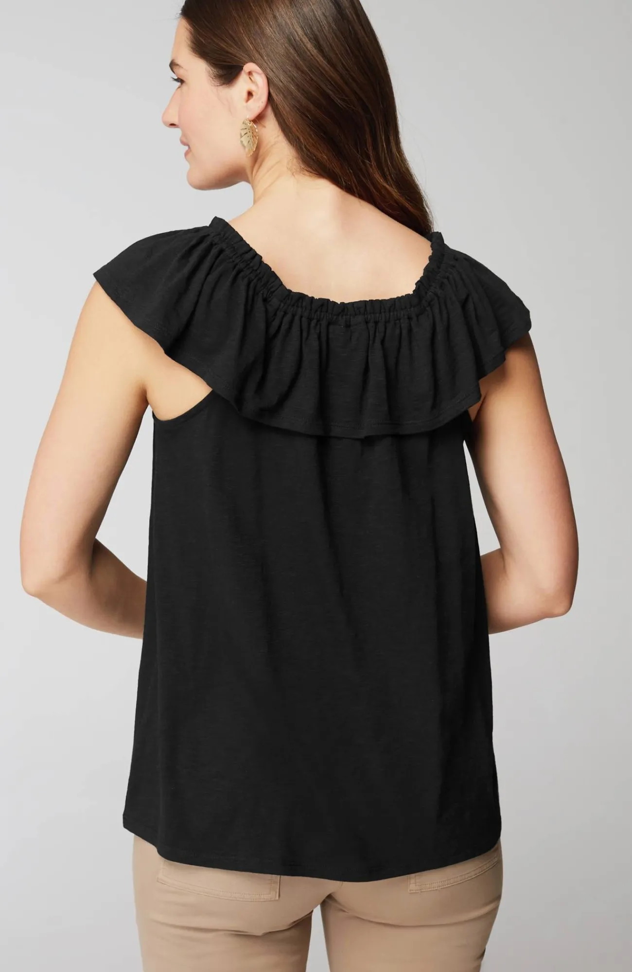 J.Jill Convertible-Shoulder Ruffled Top Best Sale