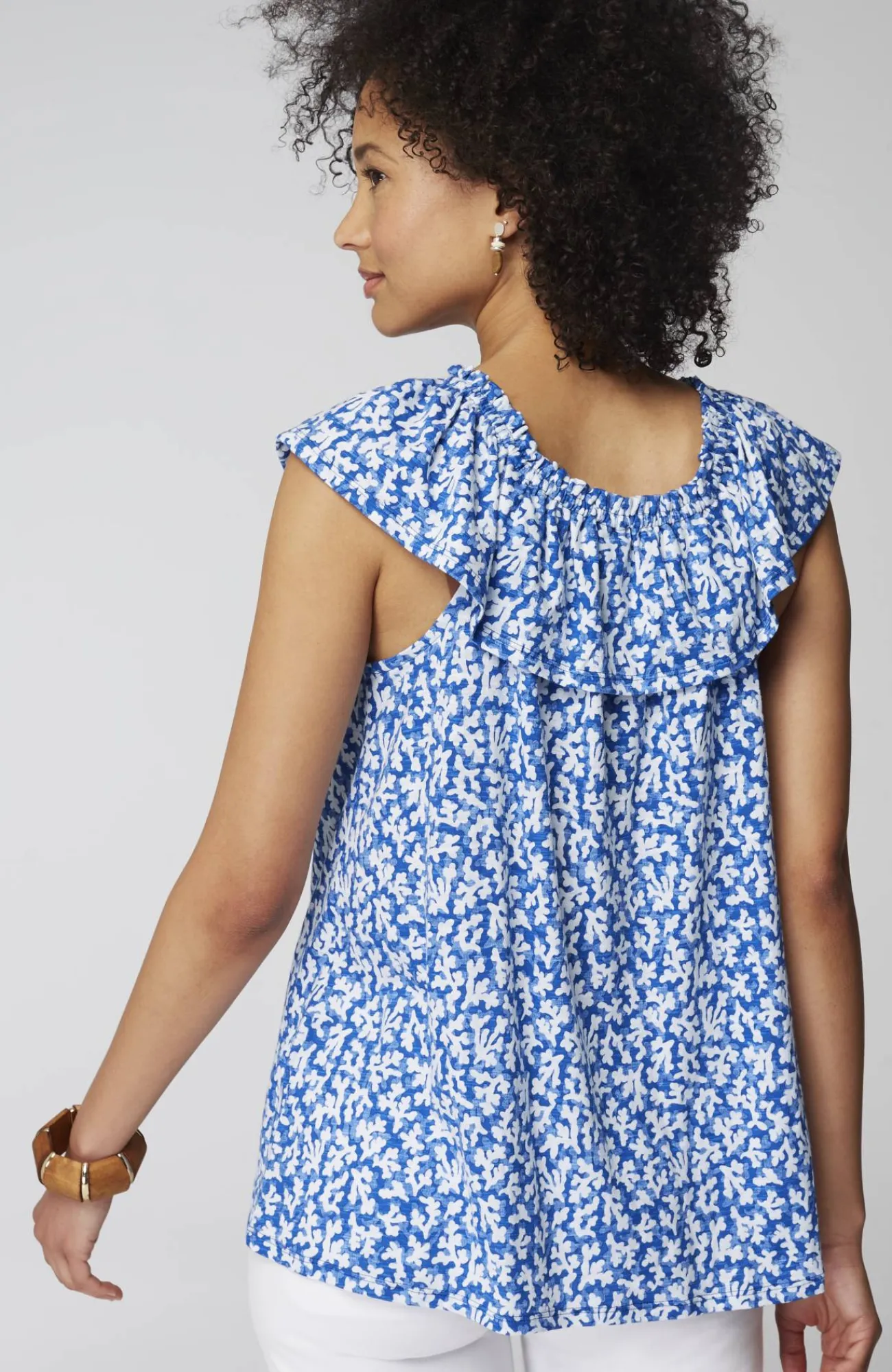 J.Jill Convertible-Shoulder Ruffled Top Best Sale