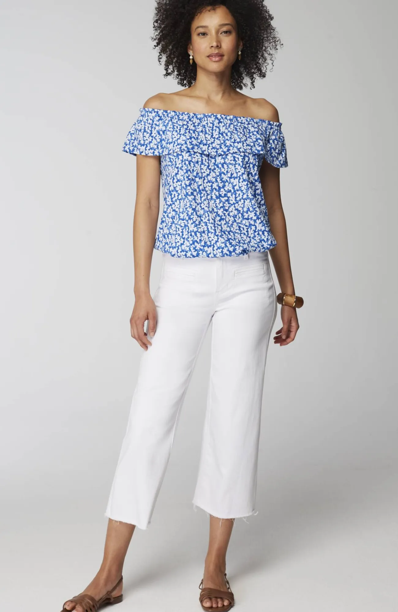 J.Jill Convertible-Shoulder Ruffled Top Best Sale