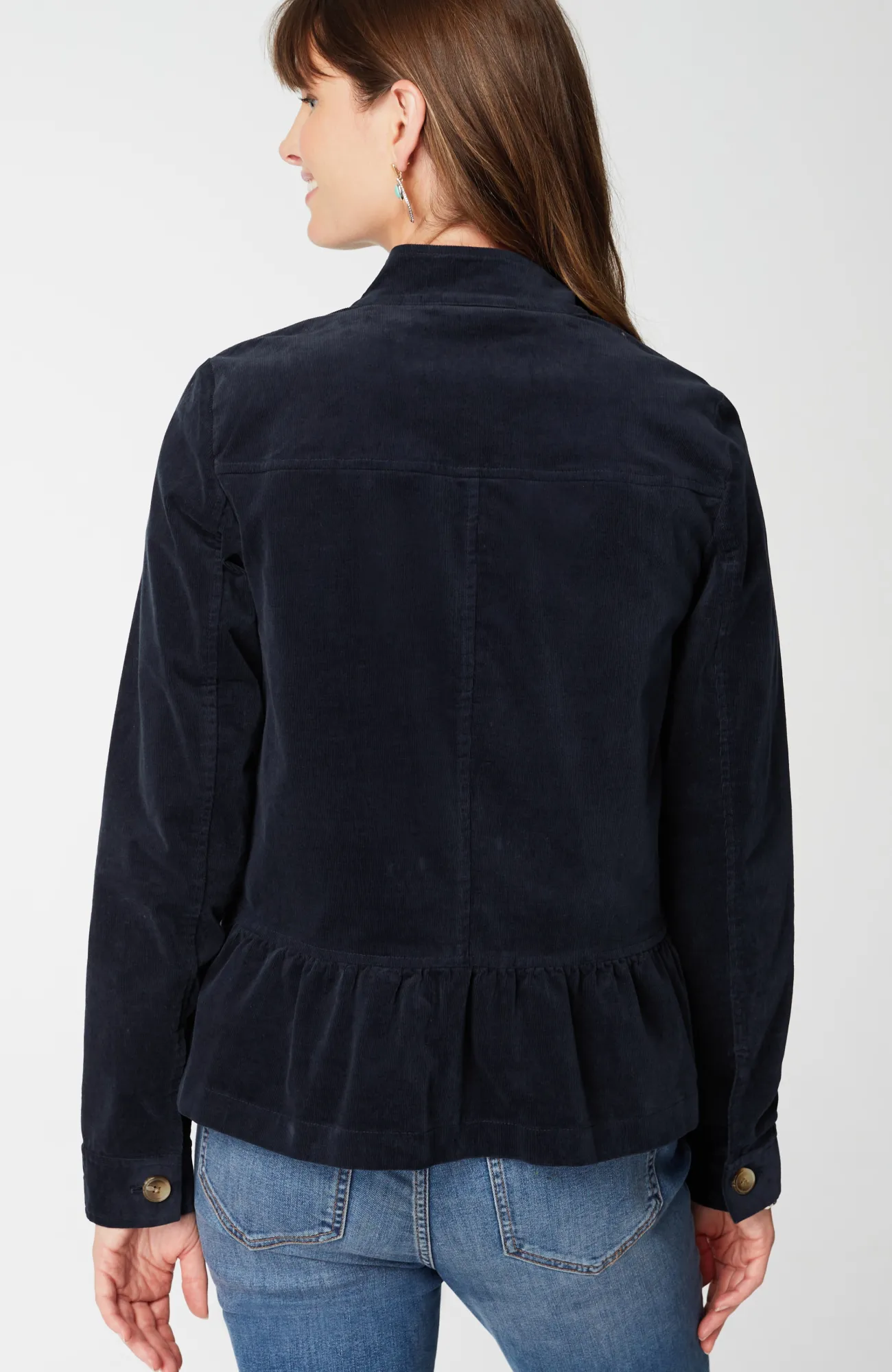 J.Jill Corduroy Peplum Jacket Navy Blue Cheap