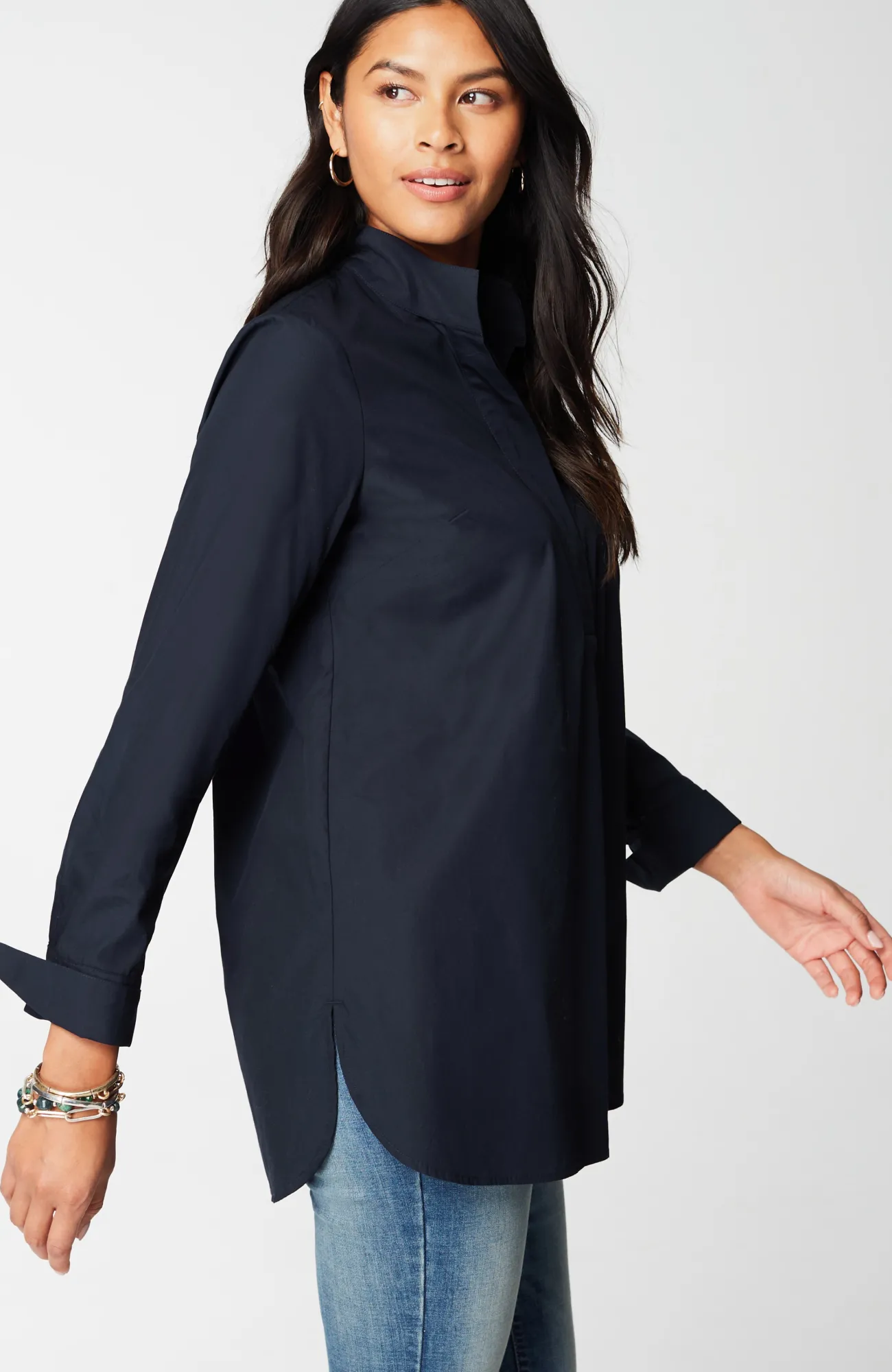 J.Jill Cotton Stand-Collar Tunic Best Sale