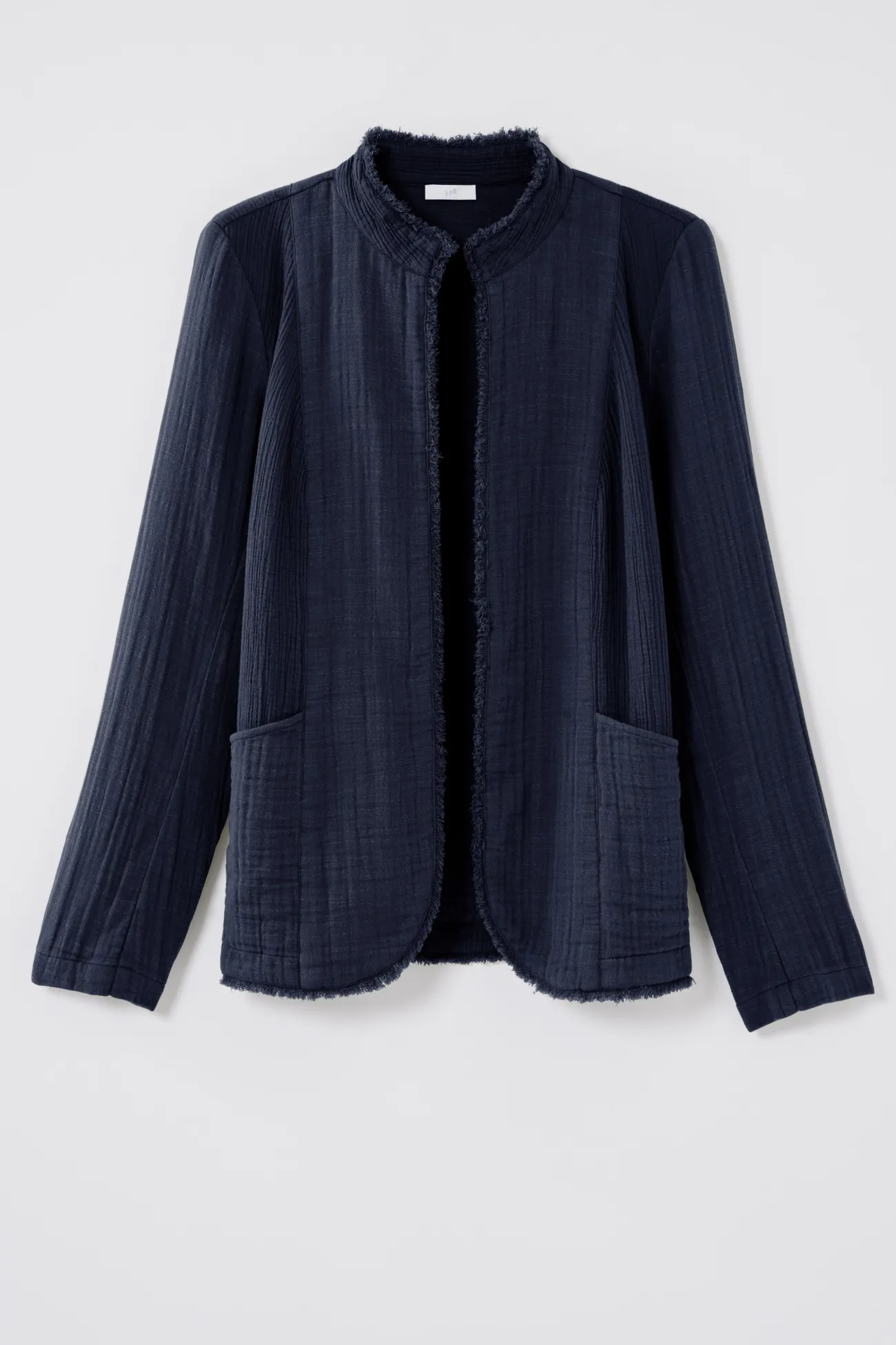 J.Jill Cotton-Gauze Fringe Jacket Hot