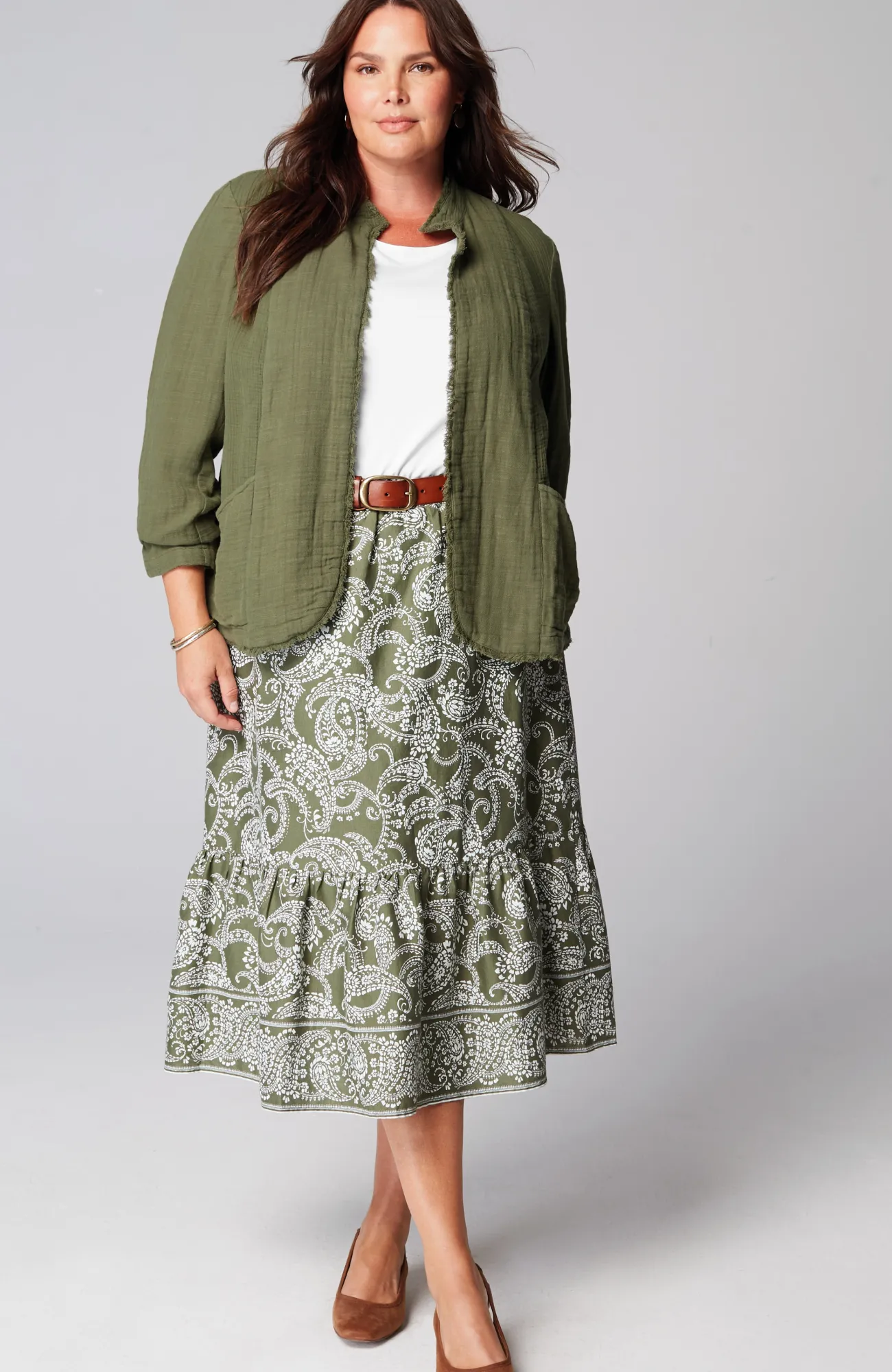 J.Jill Cotton-Gauze Fringe Jacket Hot