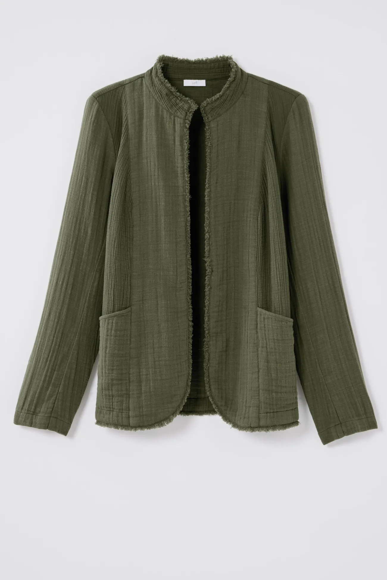 J.Jill Cotton-Gauze Fringe Jacket Hot
