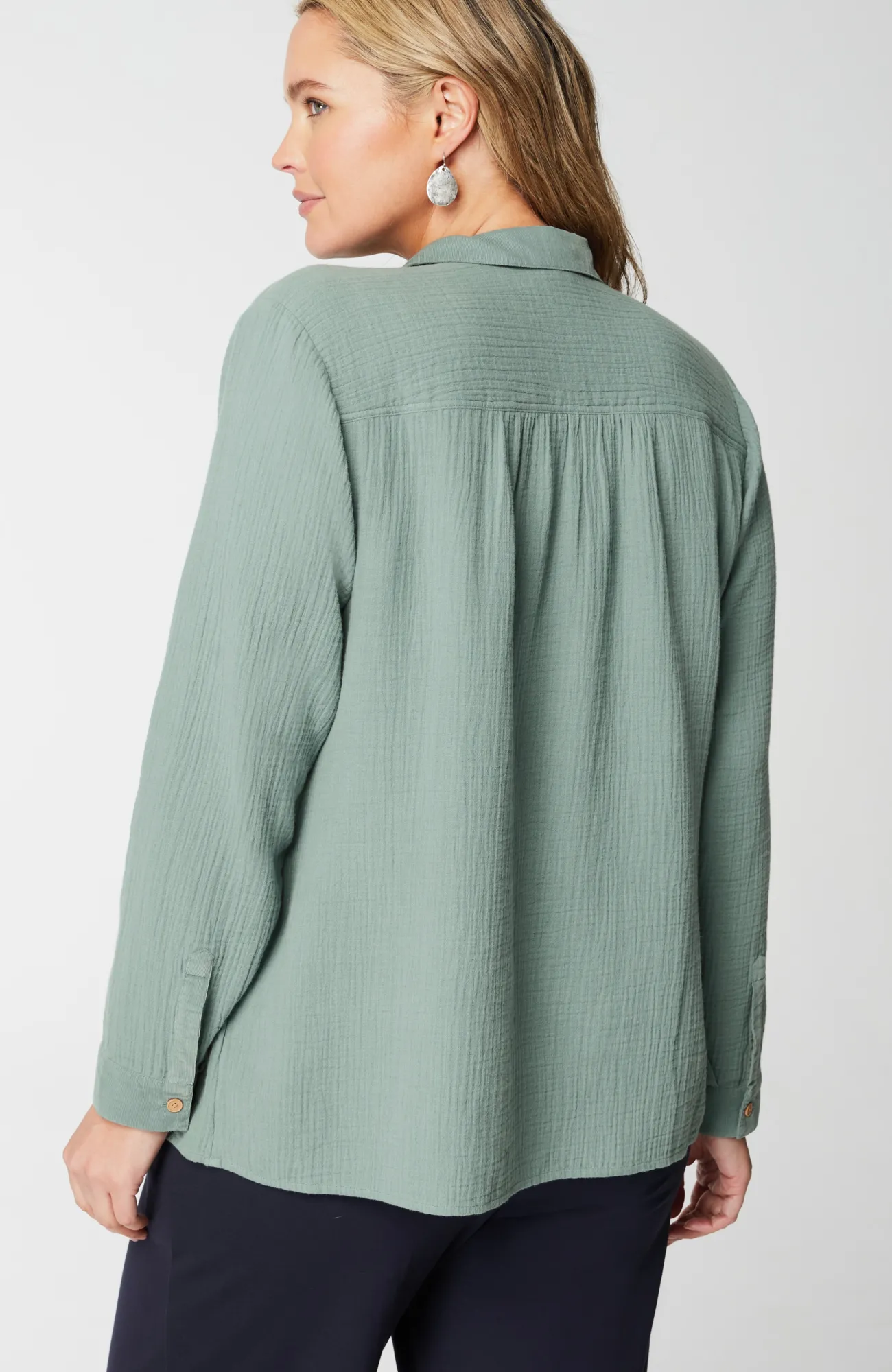 J.Jill Cotton-Gauze Mixed-Media Shirt Best Sale