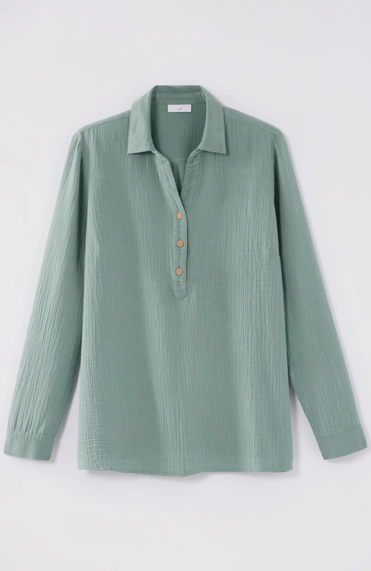 J.Jill Cotton-Gauze Mixed-Media Shirt Best Sale