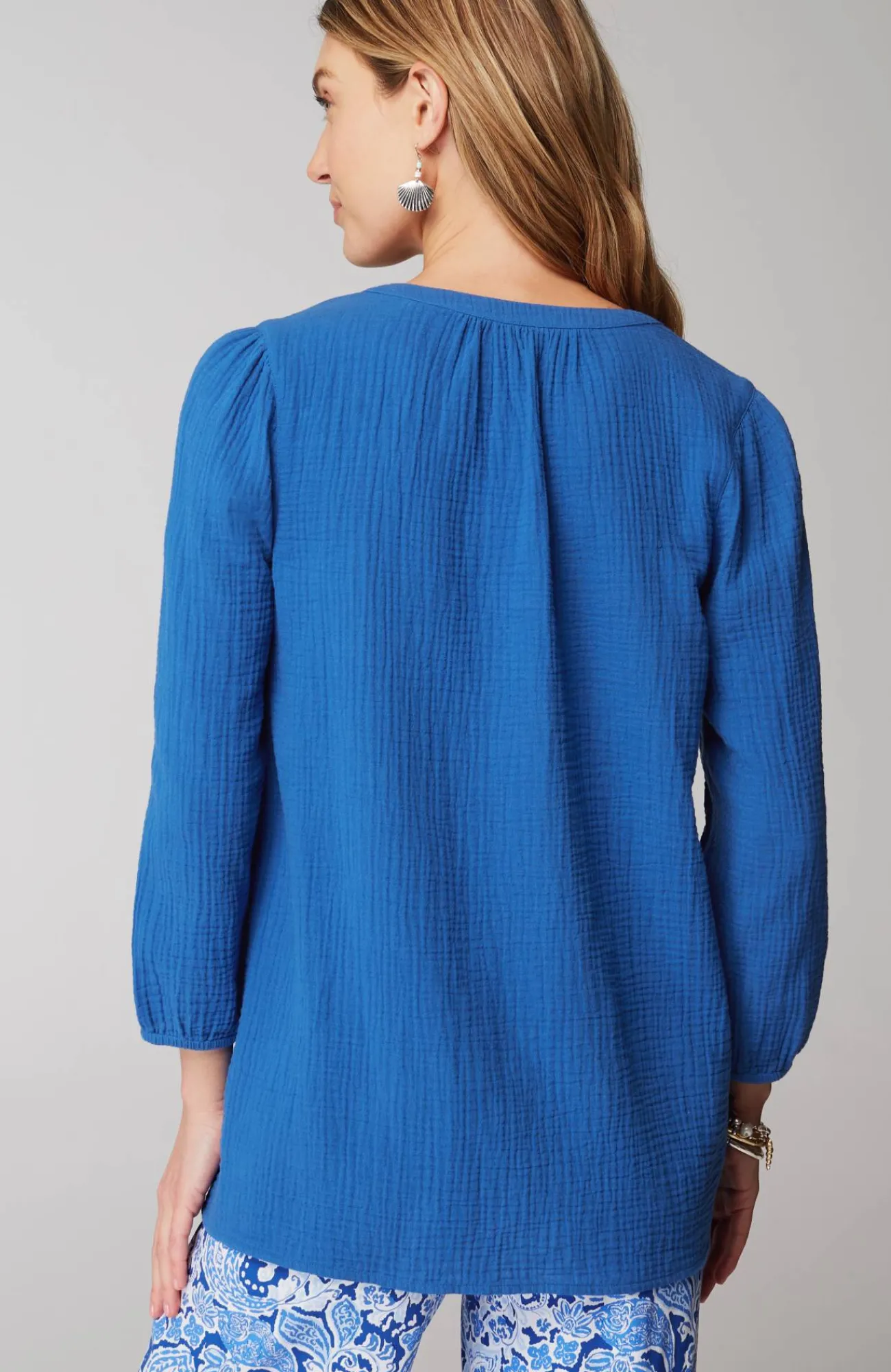 J.Jill Cotton-Gauze Popover Top Cheap