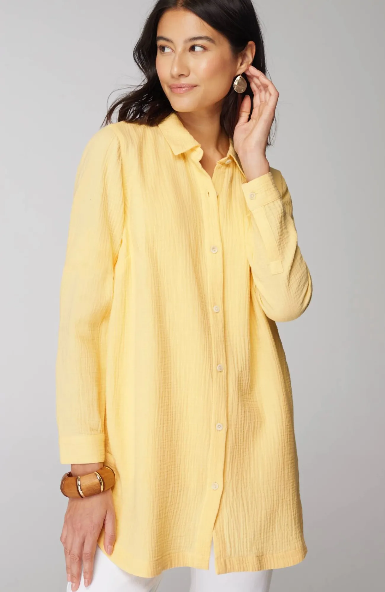 J.Jill Cotton-Gauze Split-Hem Tunic Store