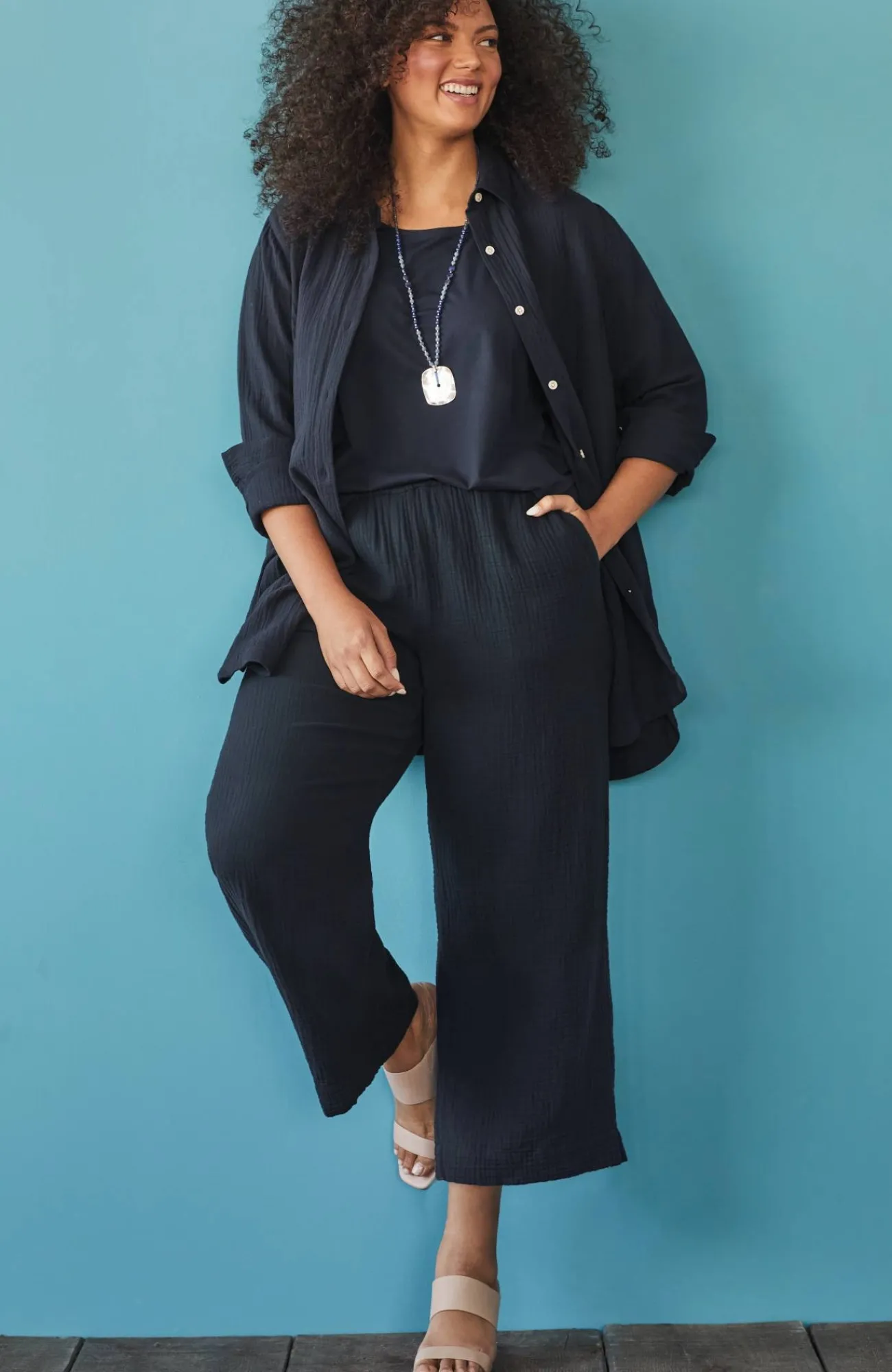 J.Jill Cotton-Gauze Split-Hem Tunic Store