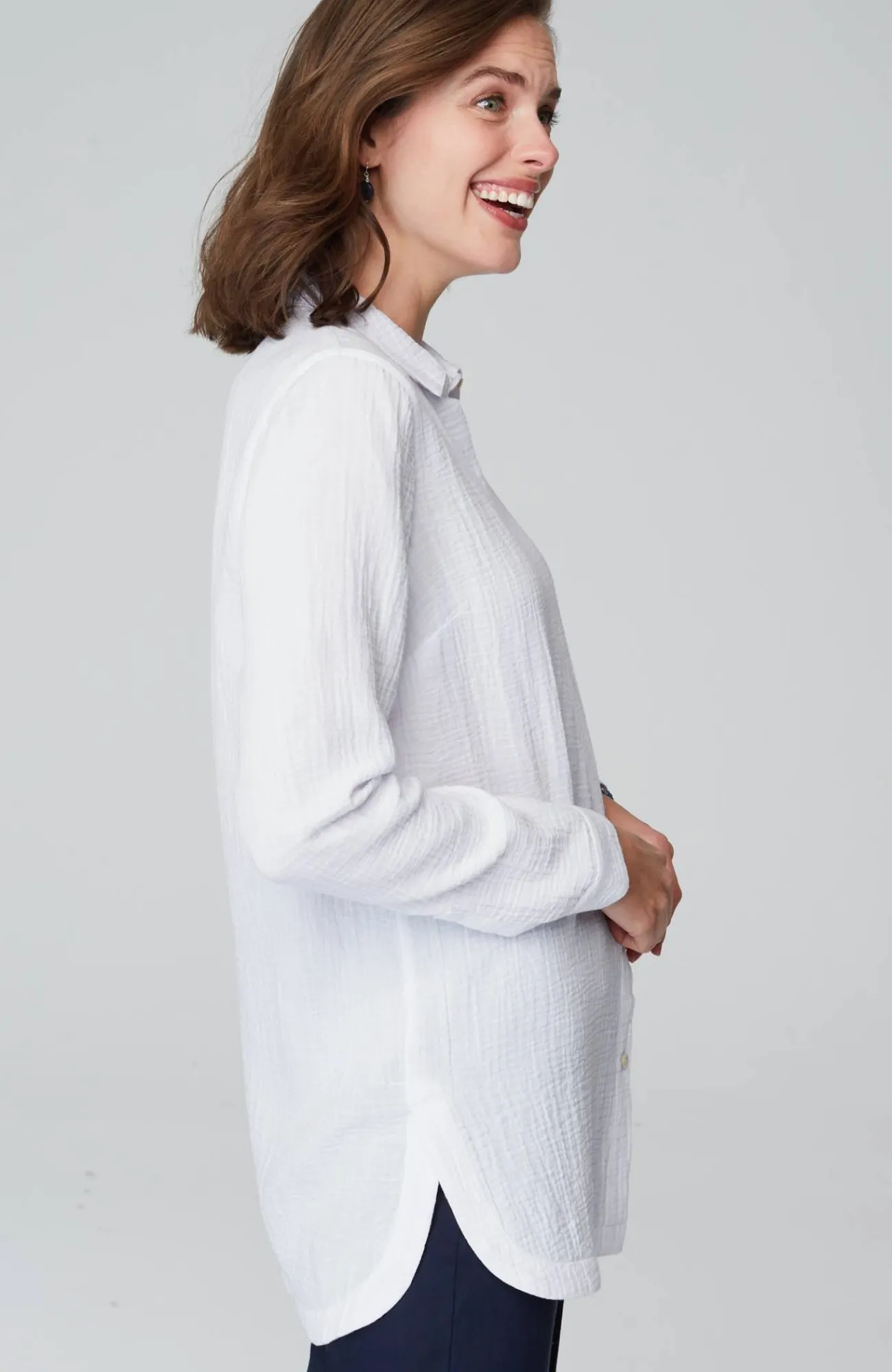 J.Jill Cotton-Gauze Split-Hem Tunic Store