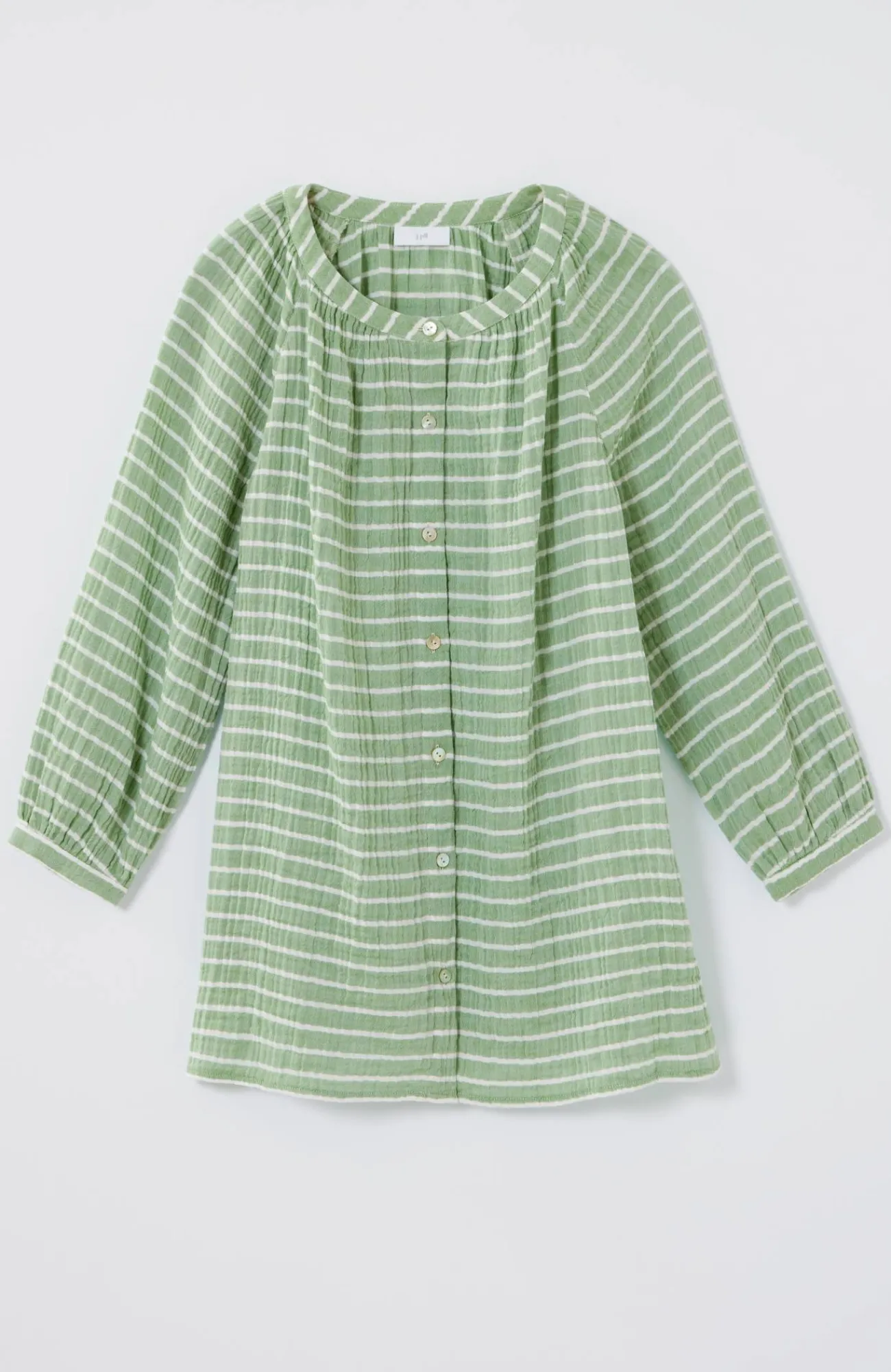 J.Jill Cotton-Gauze Striped Button-Front Top Shop
