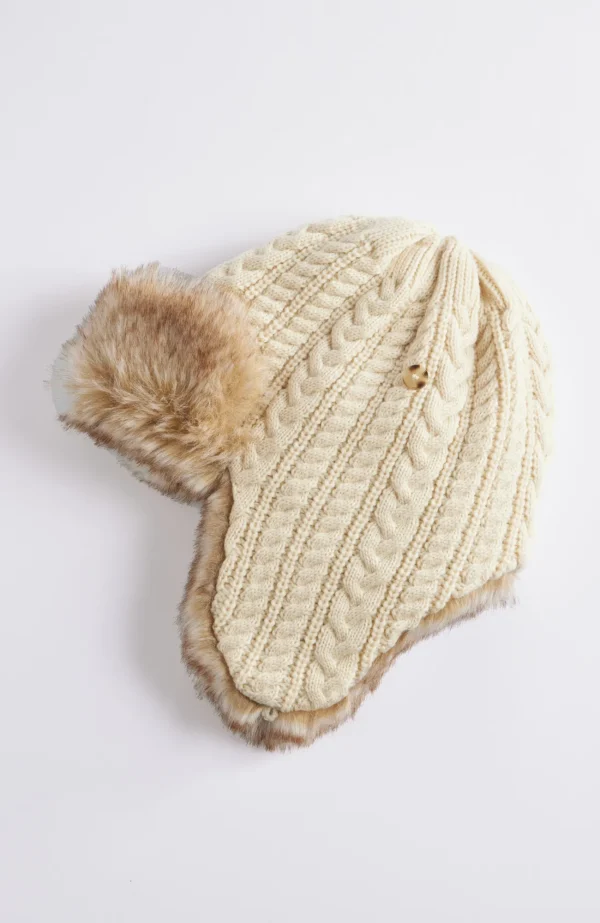 J.Jill Cozy Knit Trapper Hat Desert Sand Clearance