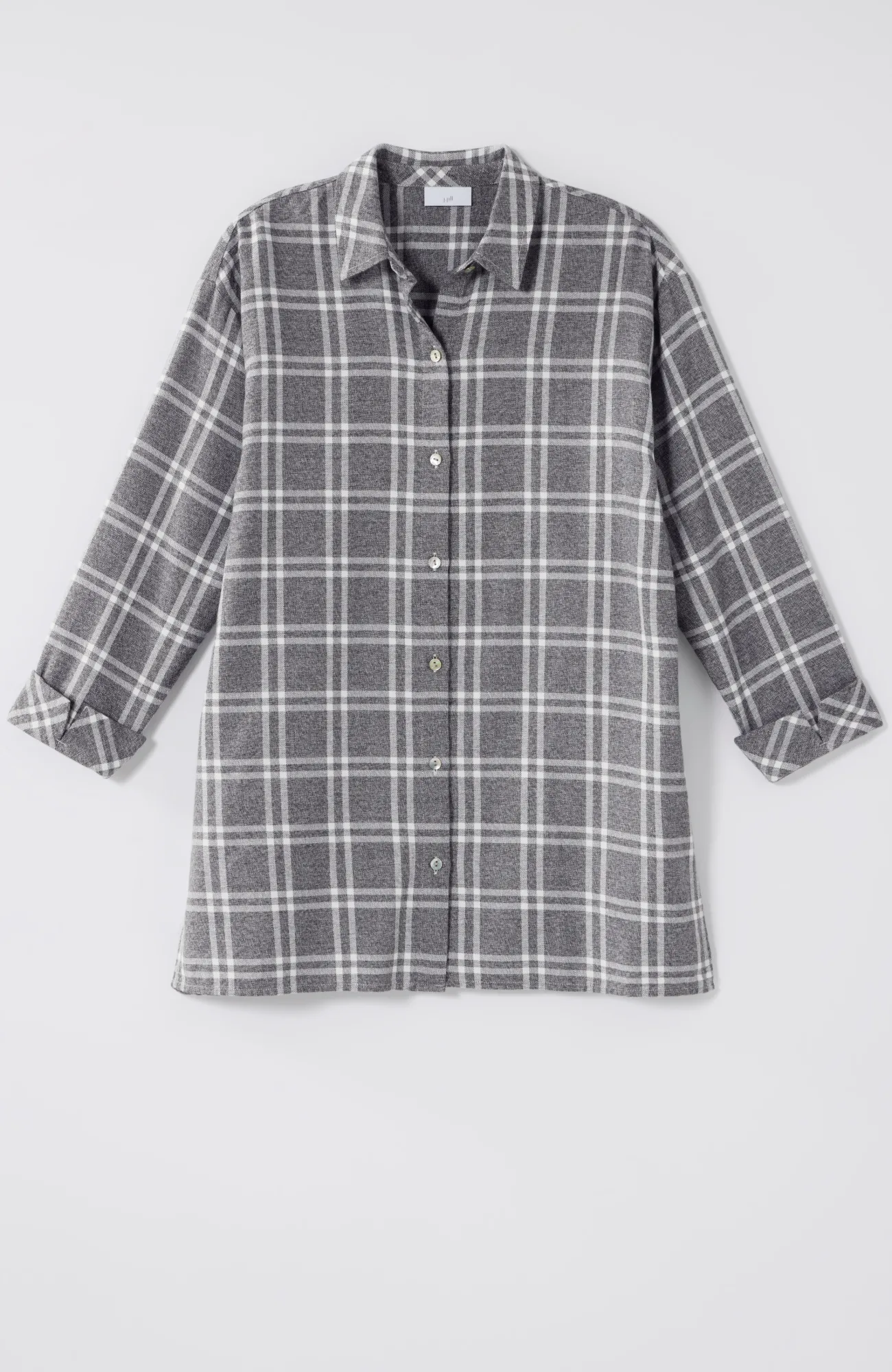 J.Jill Cozy Plaid Tunic Dark Charcoal/white Shop