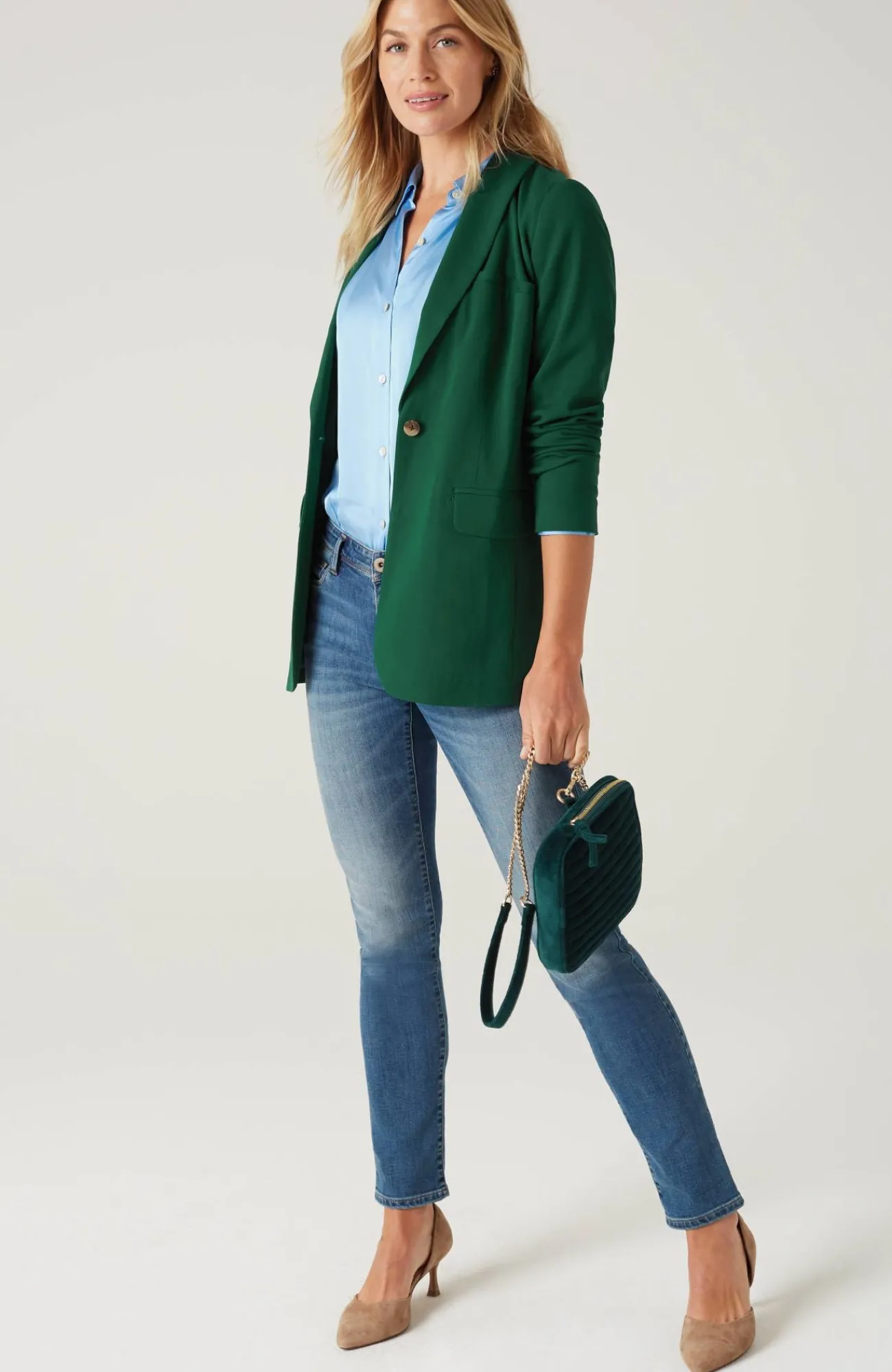 J.Jill Crepe Blazer Boxwood Cheap