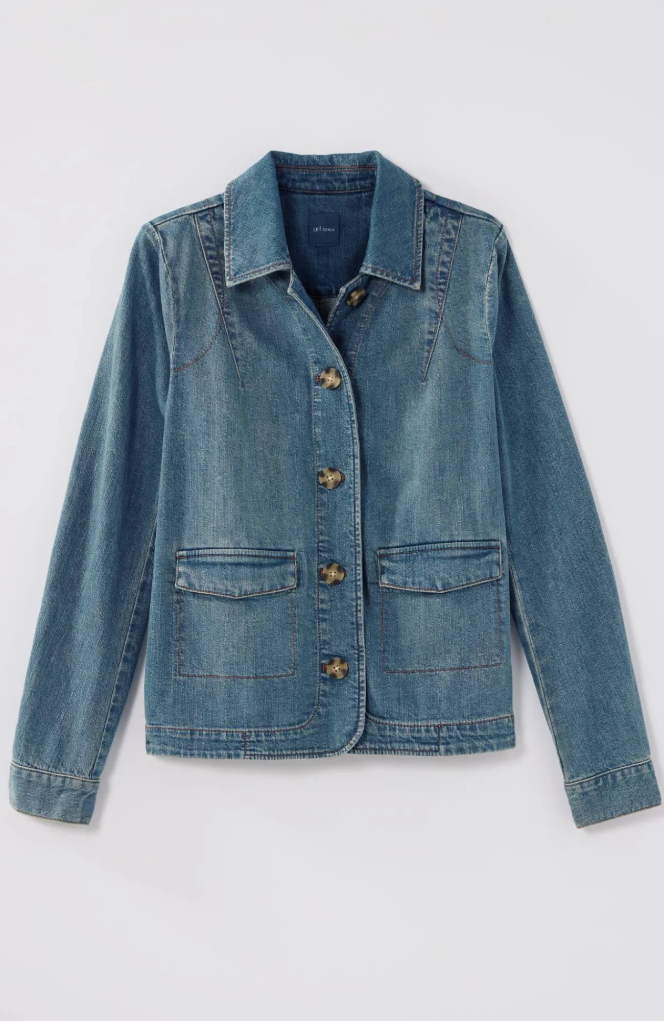 J.Jill Curved-Hem Denim Jacket Outlet