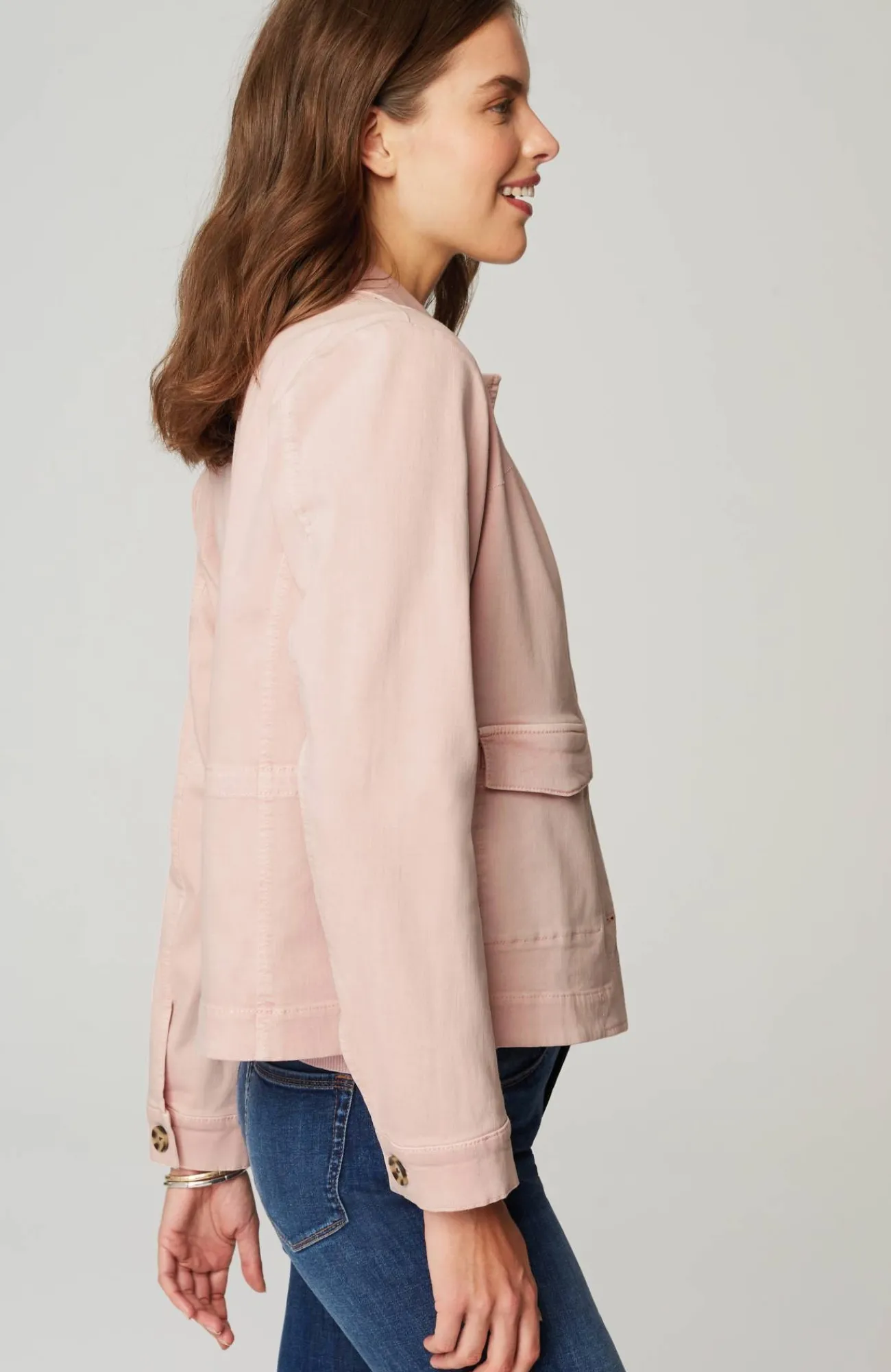 J.Jill Curved-Hem Denim Jacket Outlet