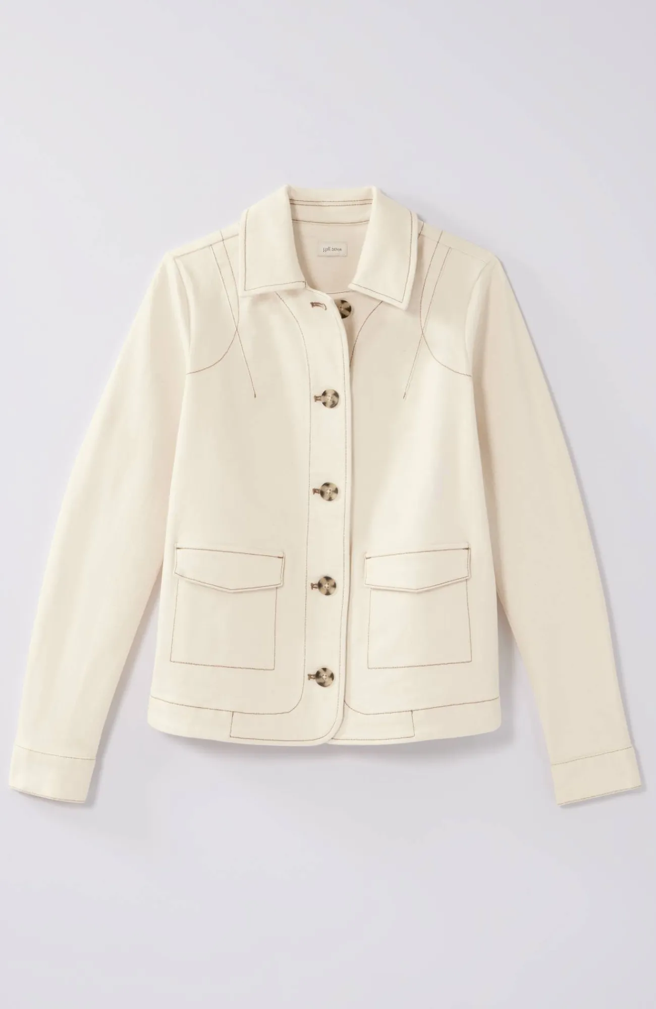 J.Jill Curved-Hem Denim Jacket Outlet