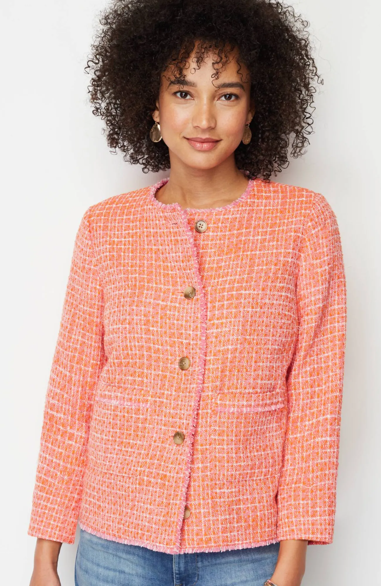 J.Jill Dahlia Tweed Jacket Clementine Multi Sale