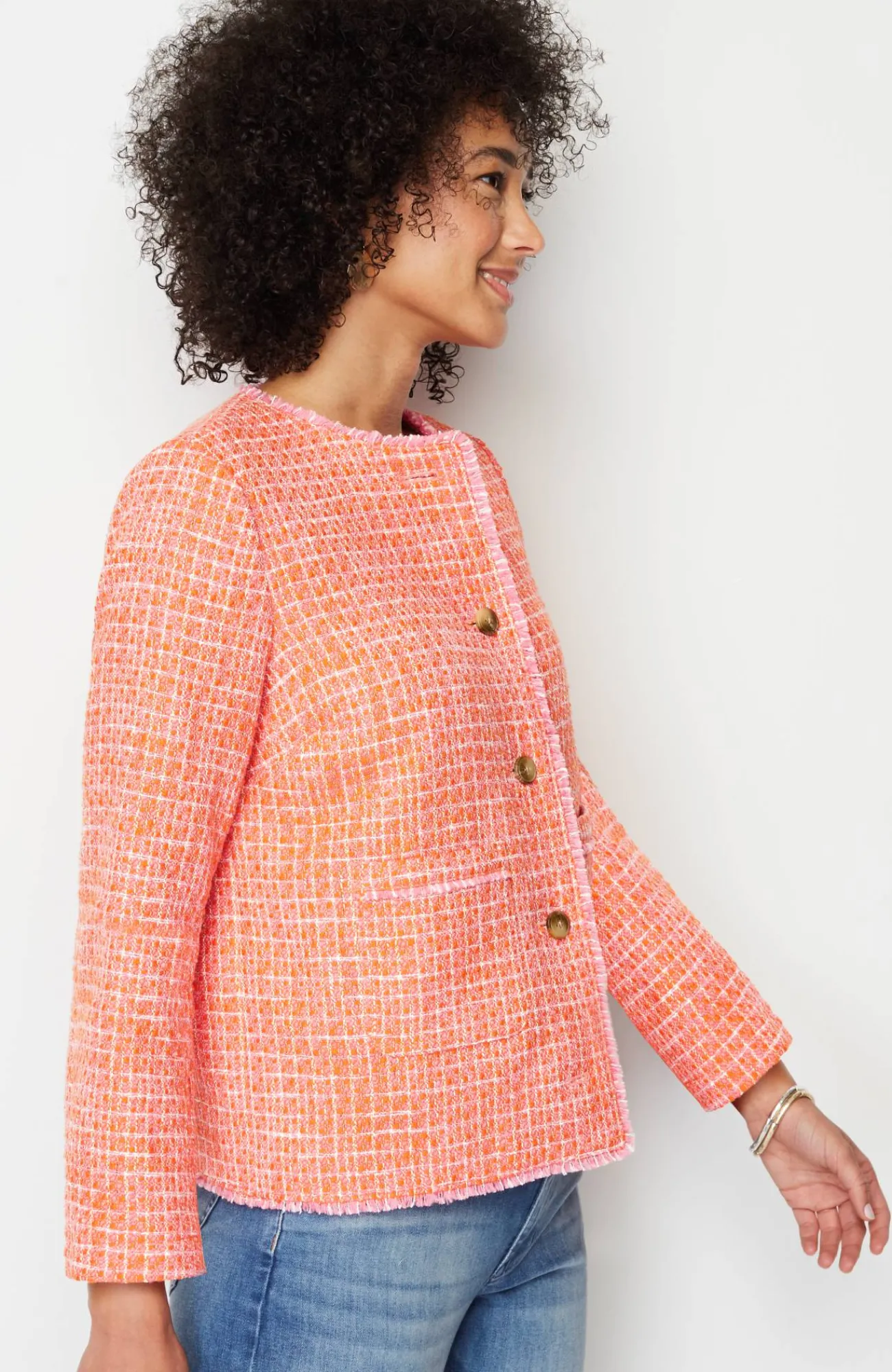 J.Jill Dahlia Tweed Jacket Clementine Multi Sale