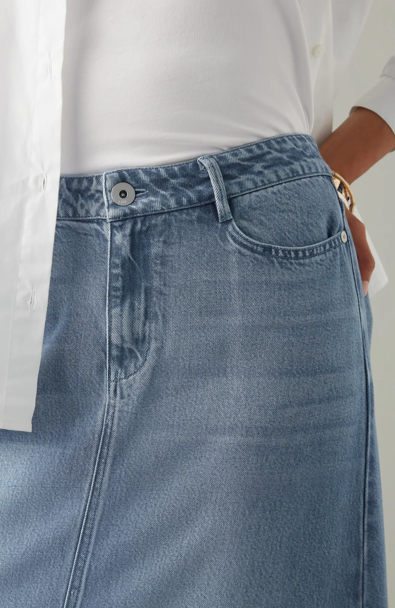 J.Jill Denim A-Line Maxi Skirt Newbury Wash Store