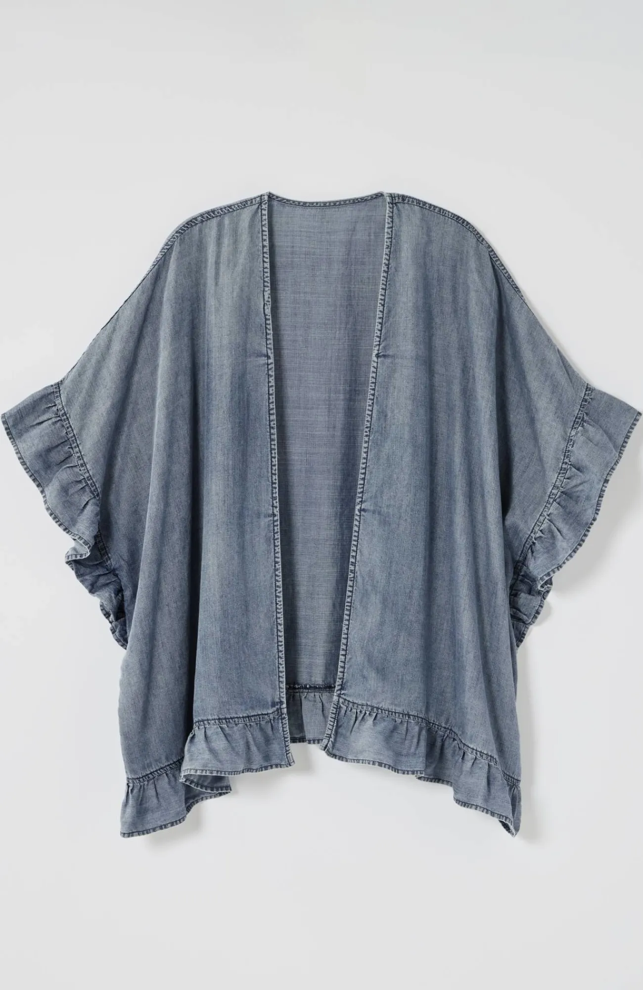J.Jill Ruffled-Trim Ruana Denim Online