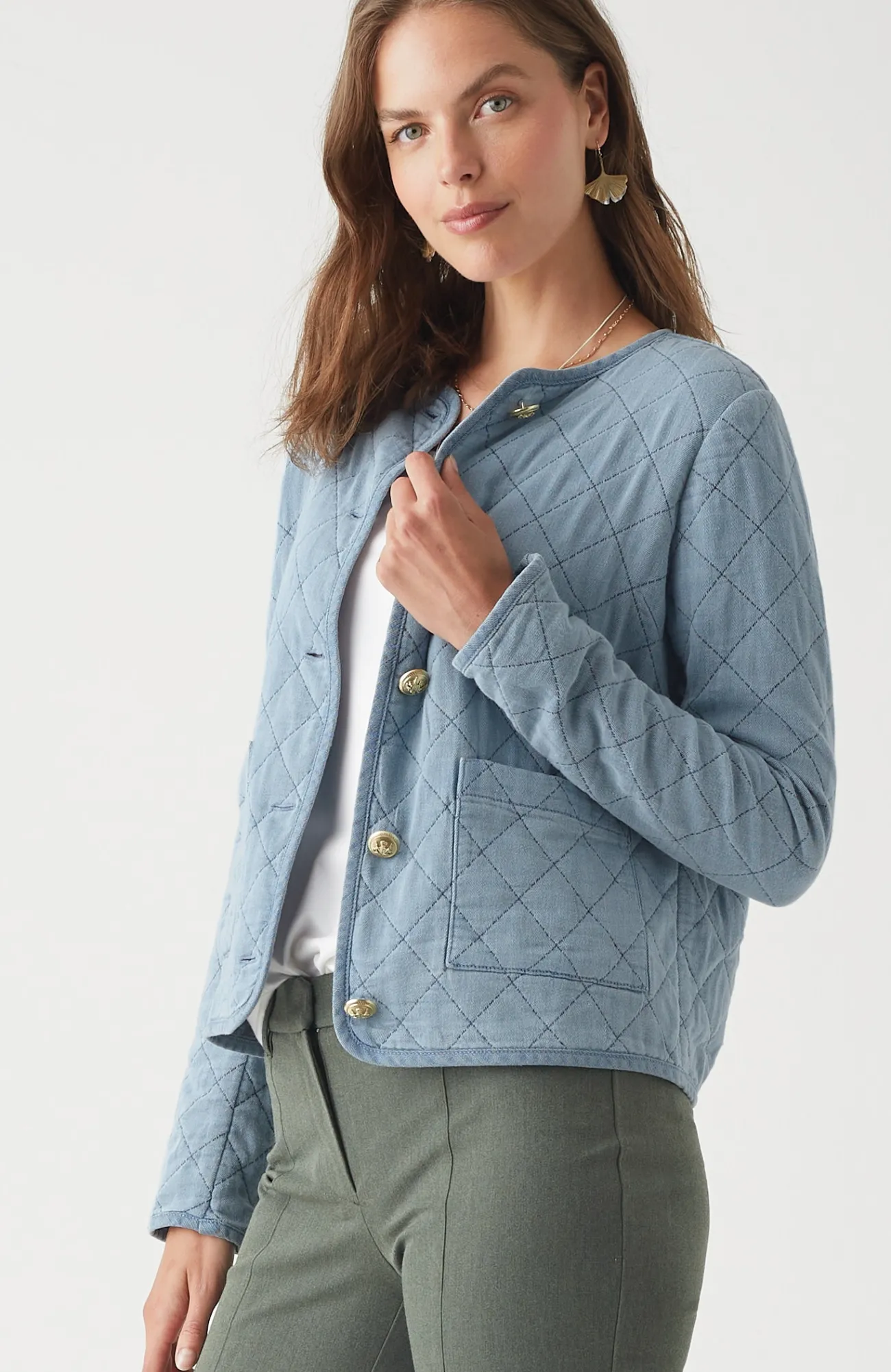 J.Jill Diamond-Quilted Curved-Hem Jacket Discount
