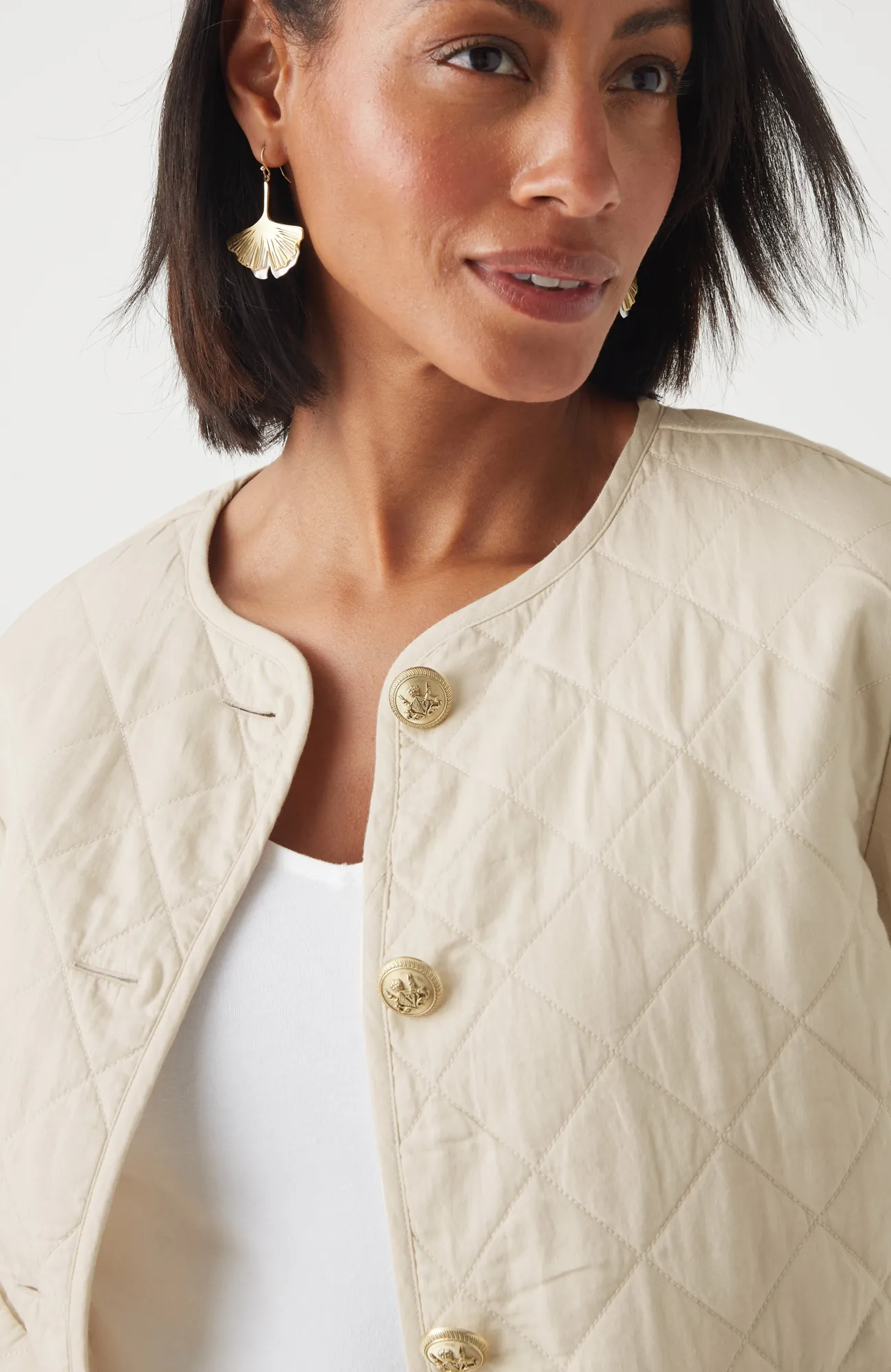 J.Jill Diamond-Quilted Curved-Hem Jacket Discount