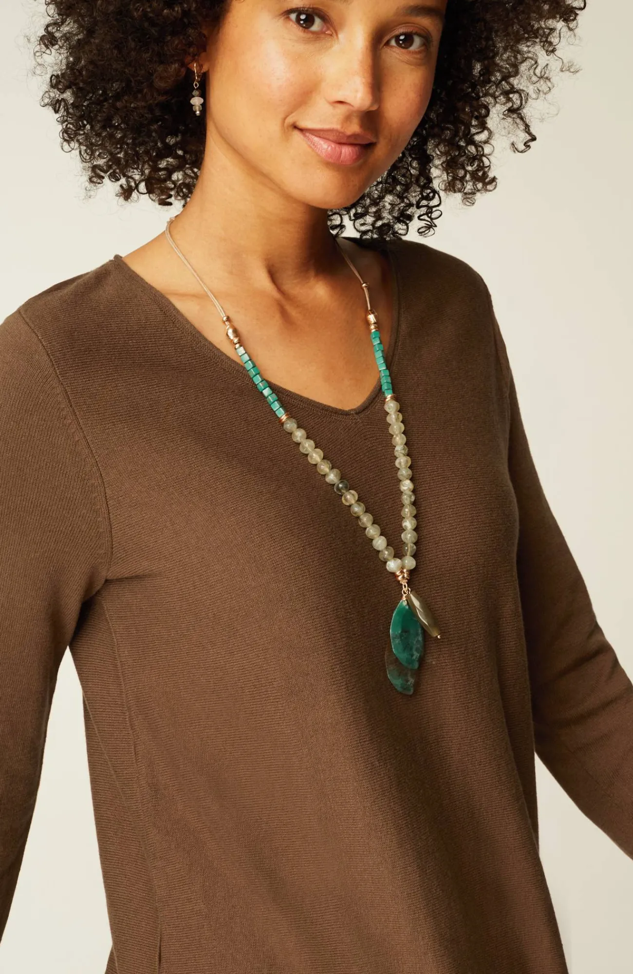 J.Jill Easy Fringed-Hem V-Neck Tunic Outlet