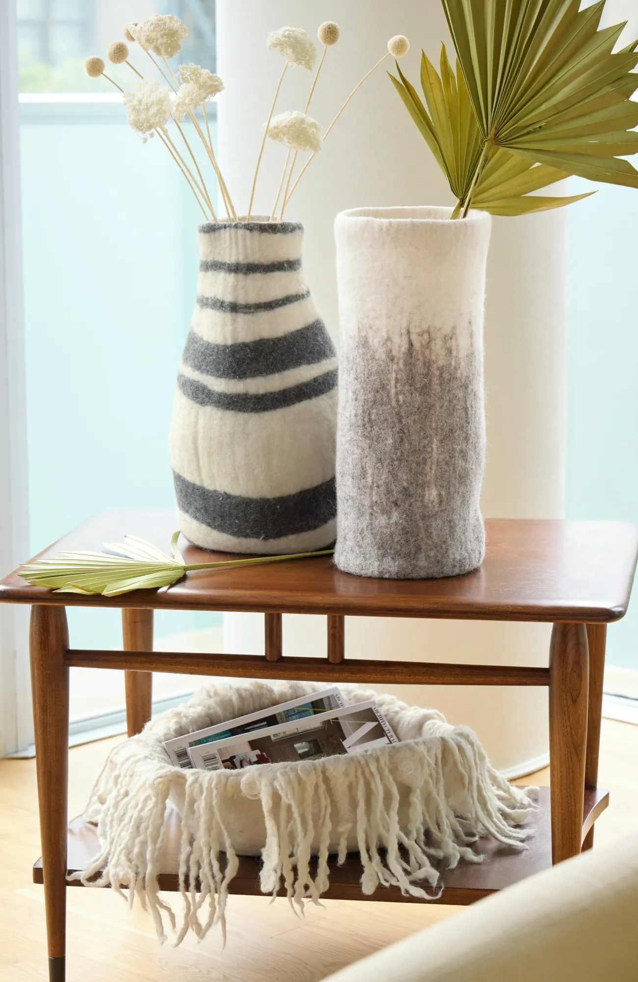 J.Jill Elements Felt Frayed Round Bowl Cream Online