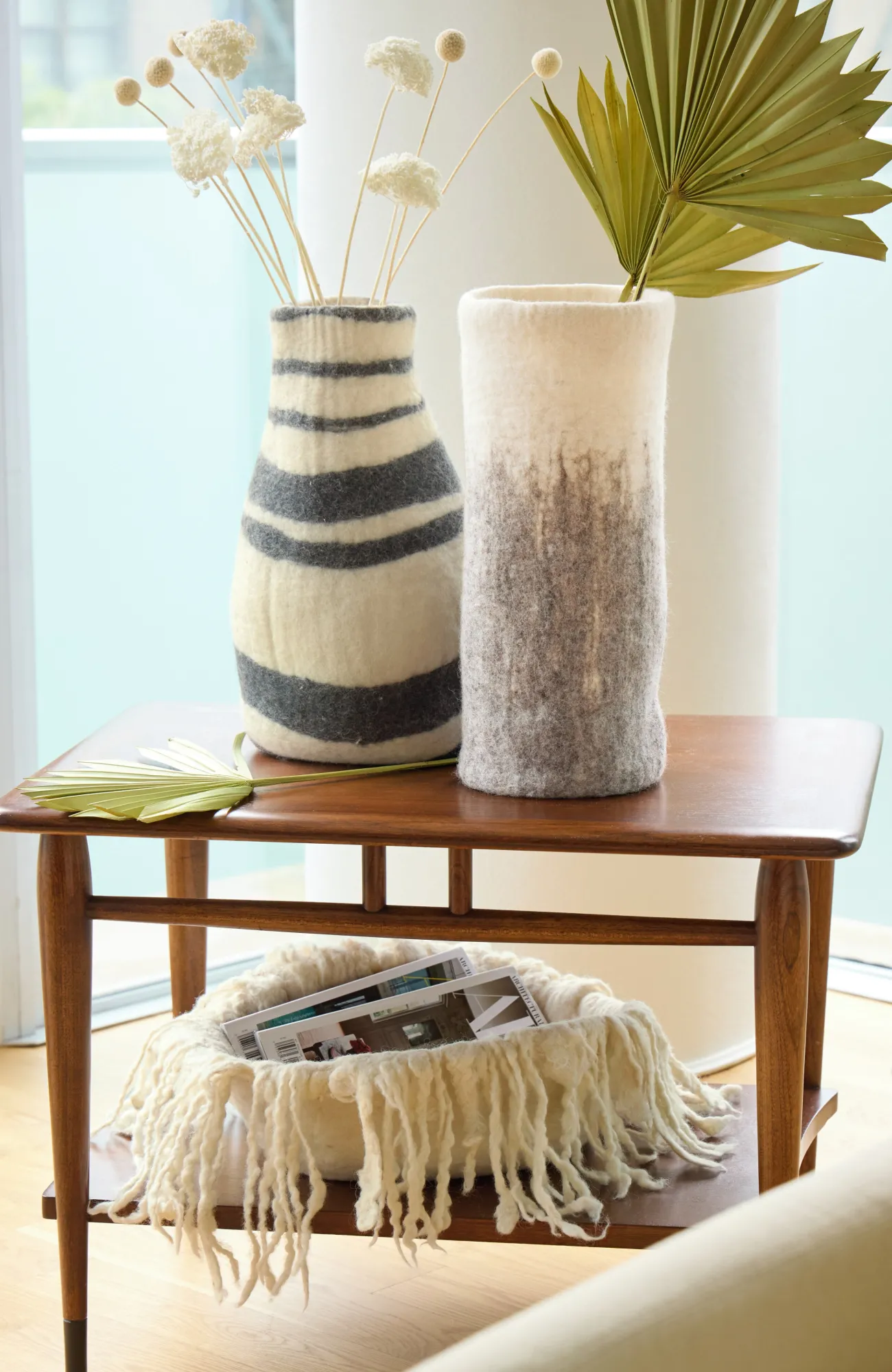 J.Jill Elements Felt Frayed Round Bowl Cream Online