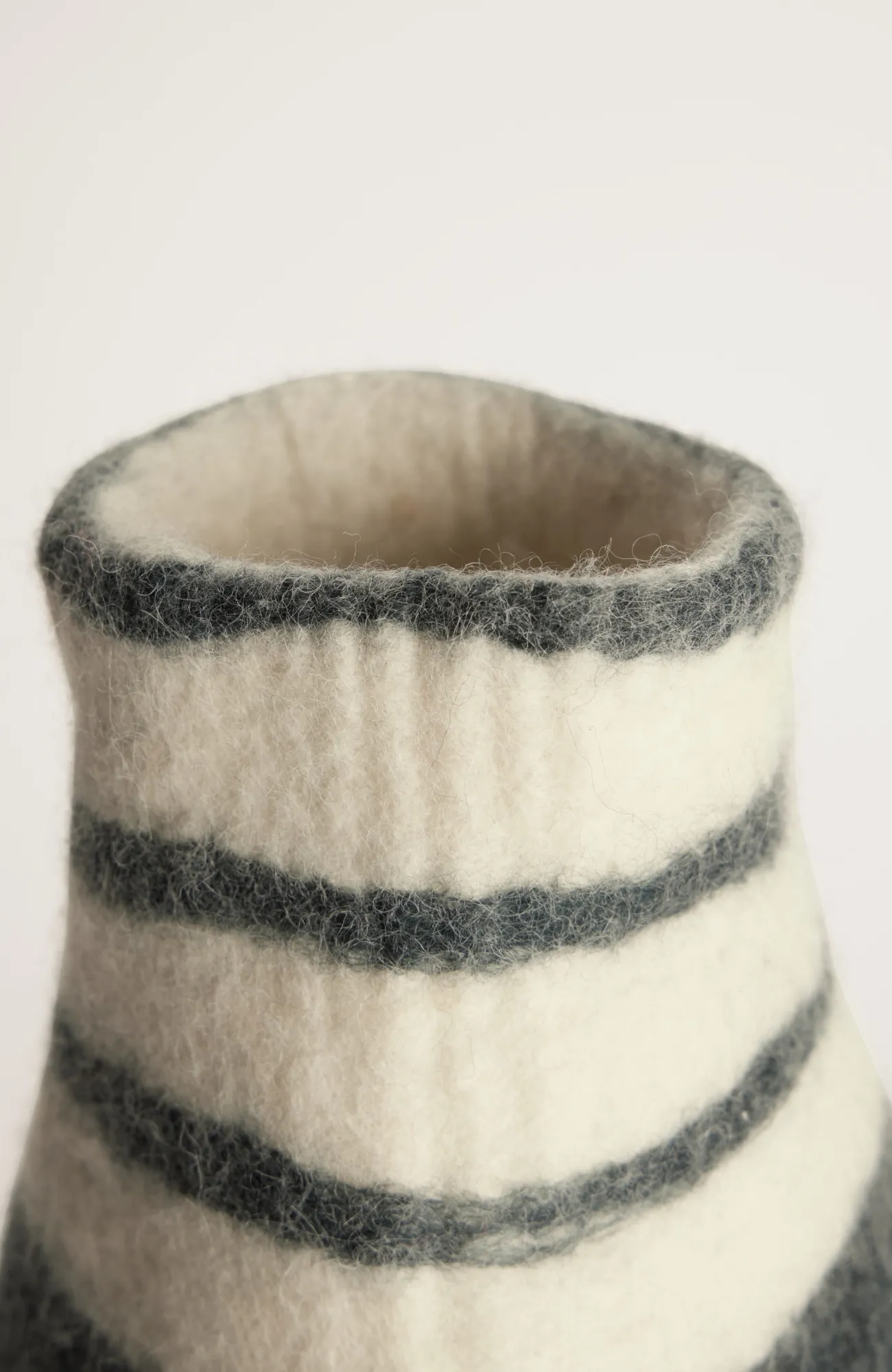 J.Jill Elements Striped Felt Vase Grey/cream Flash Sale