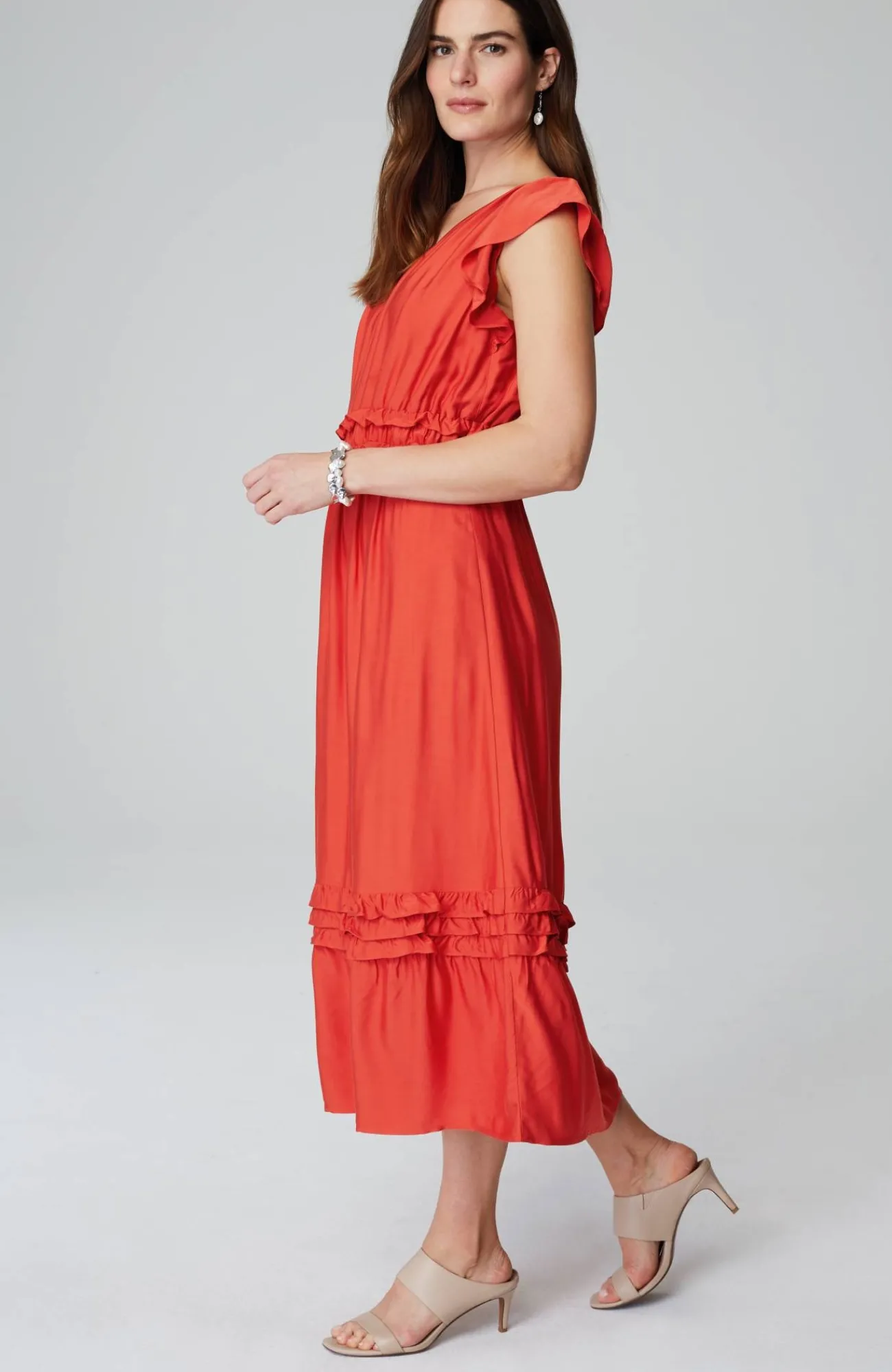 J.Jill Elevated Ruffle-Trimmed Midi Dress Online