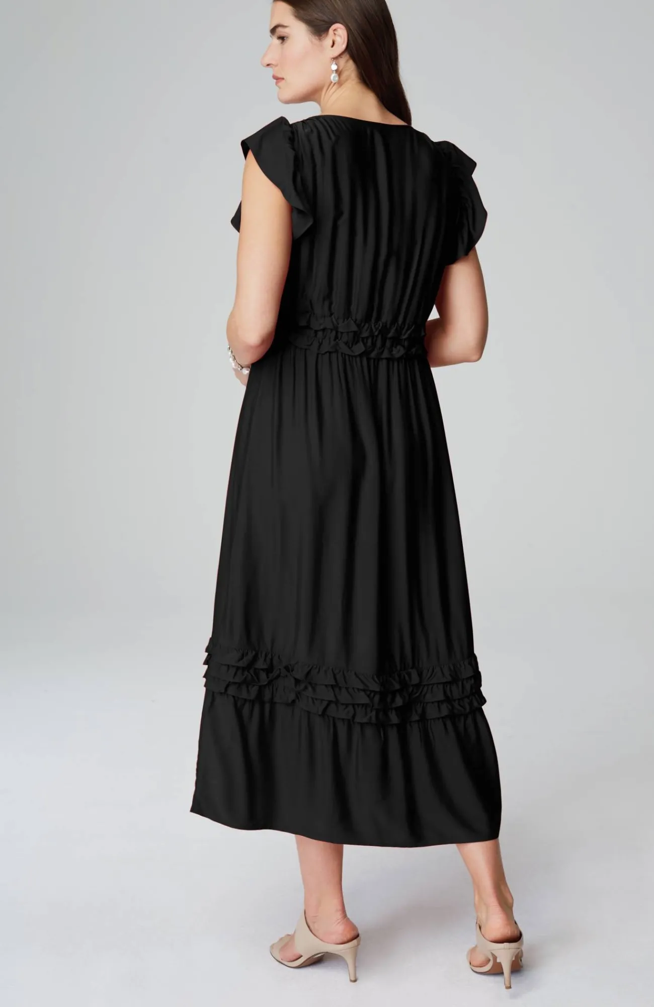 J.Jill Elevated Ruffle-Trimmed Midi Dress Online