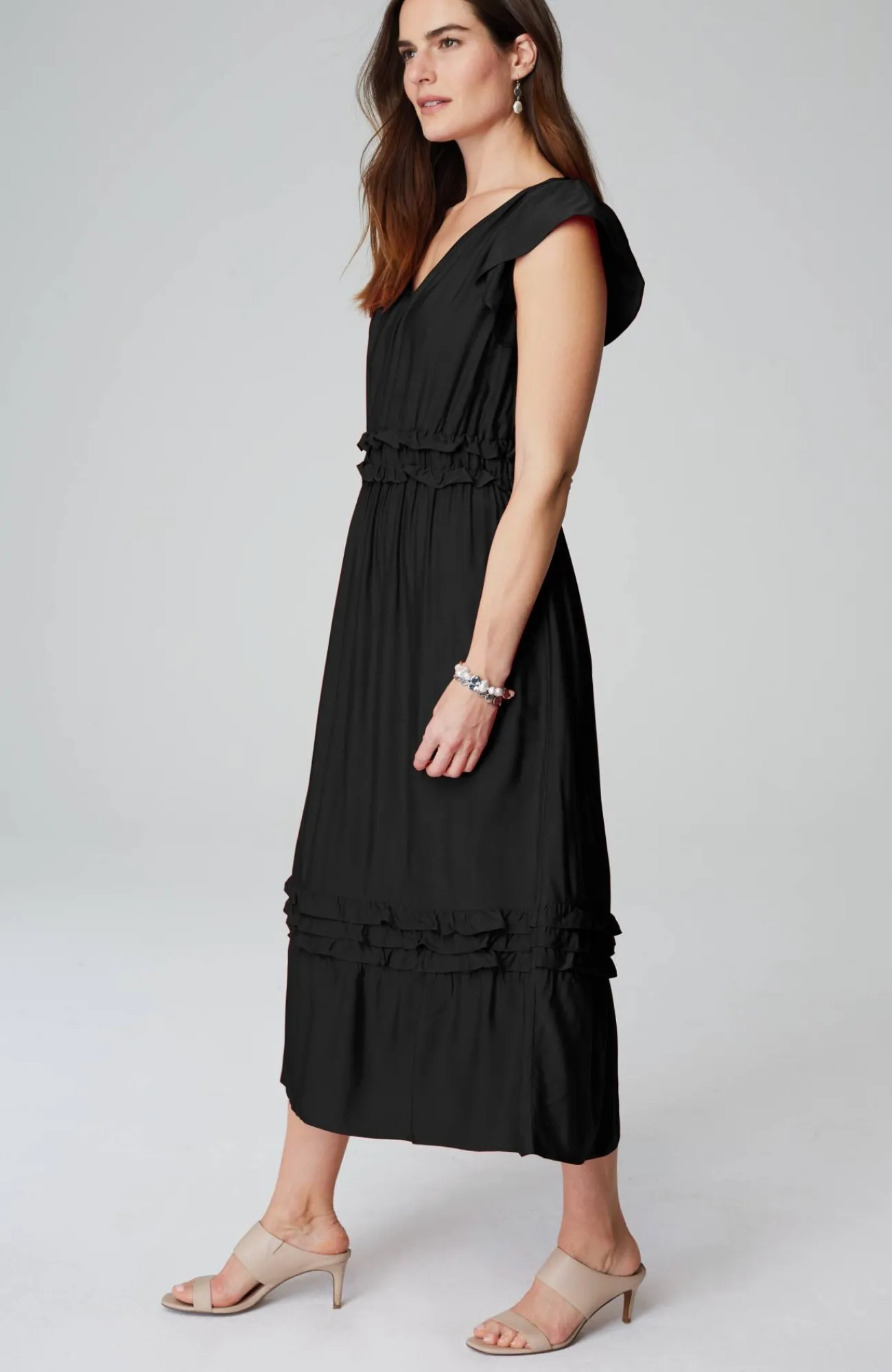 J.Jill Elevated Ruffle-Trimmed Midi Dress Online