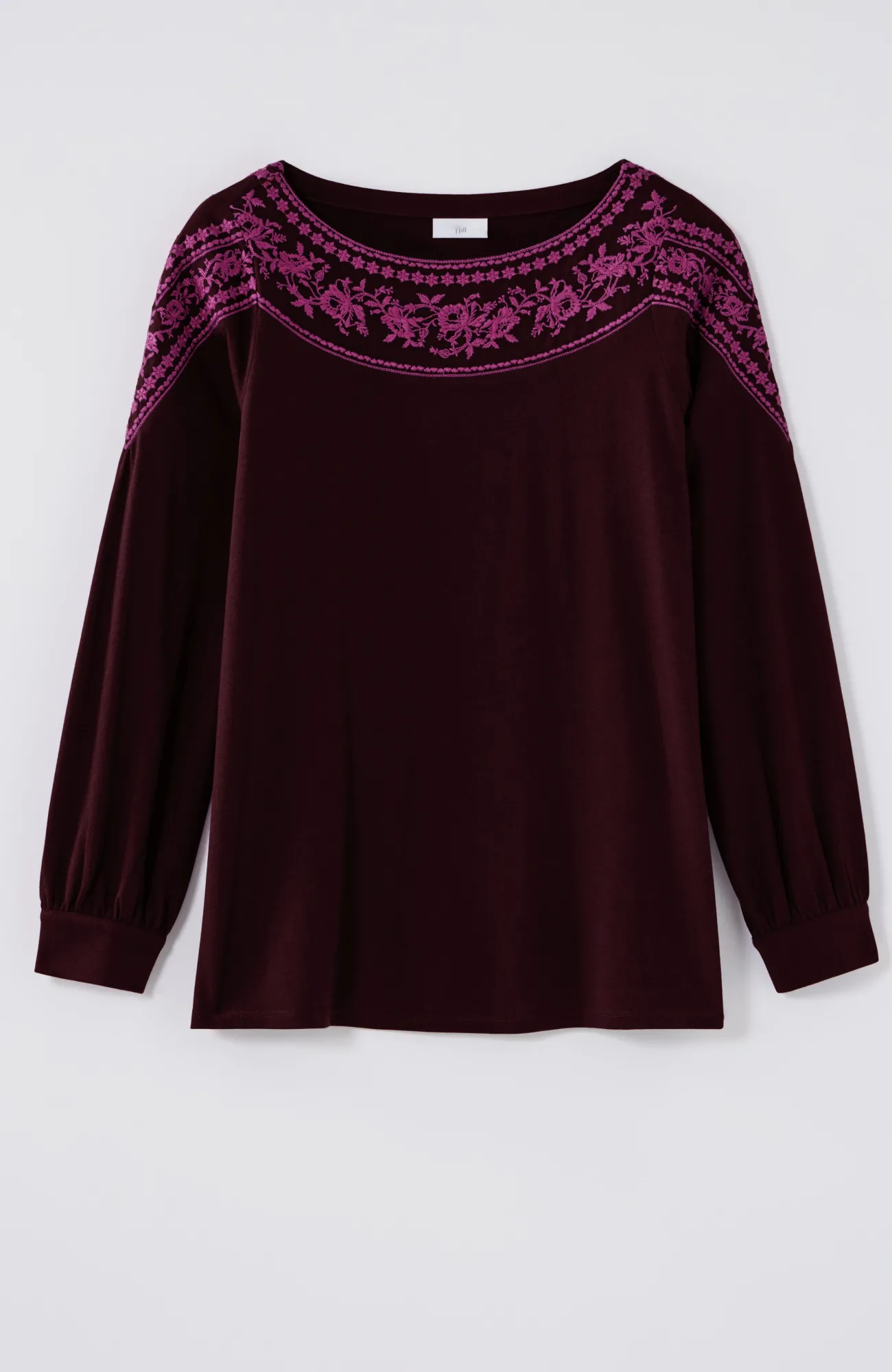 J.Jill Embroidered Mixed-Media Top Online