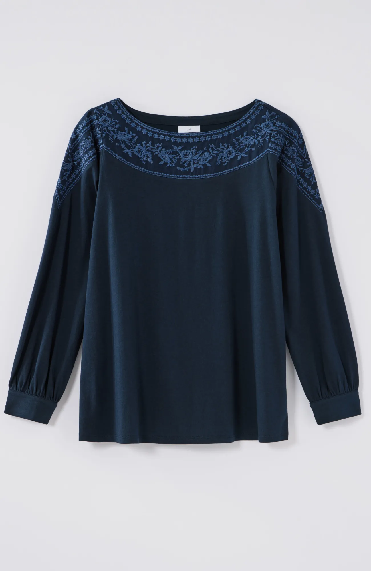 J.Jill Embroidered Mixed-Media Top Online